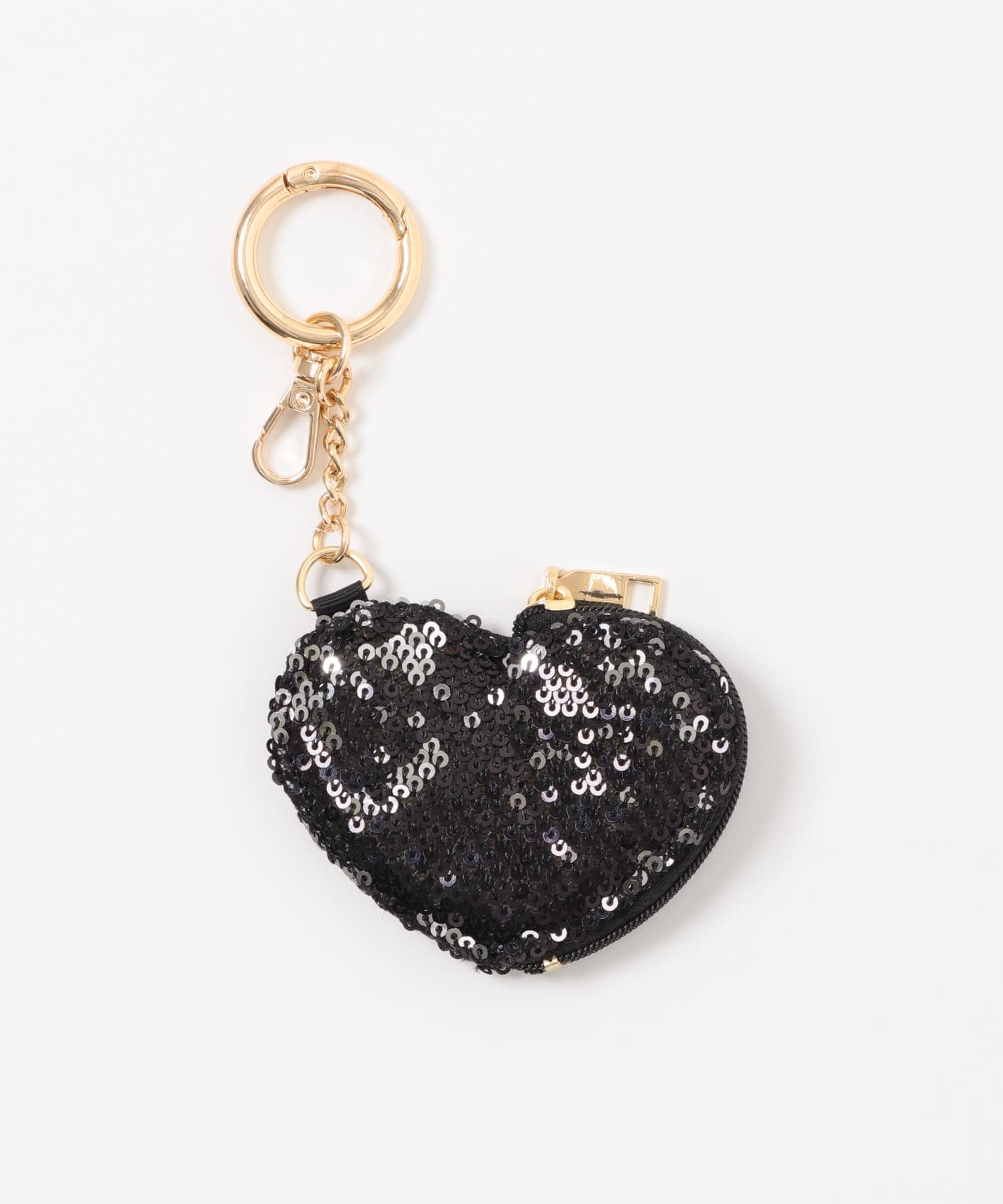 スパンコールハートコインケース ブラック one