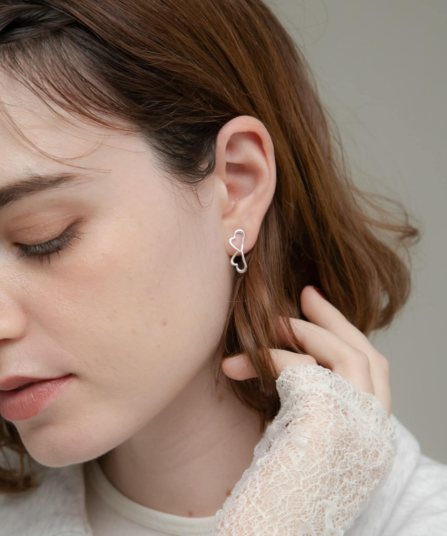 Double heart pierce SILVER one