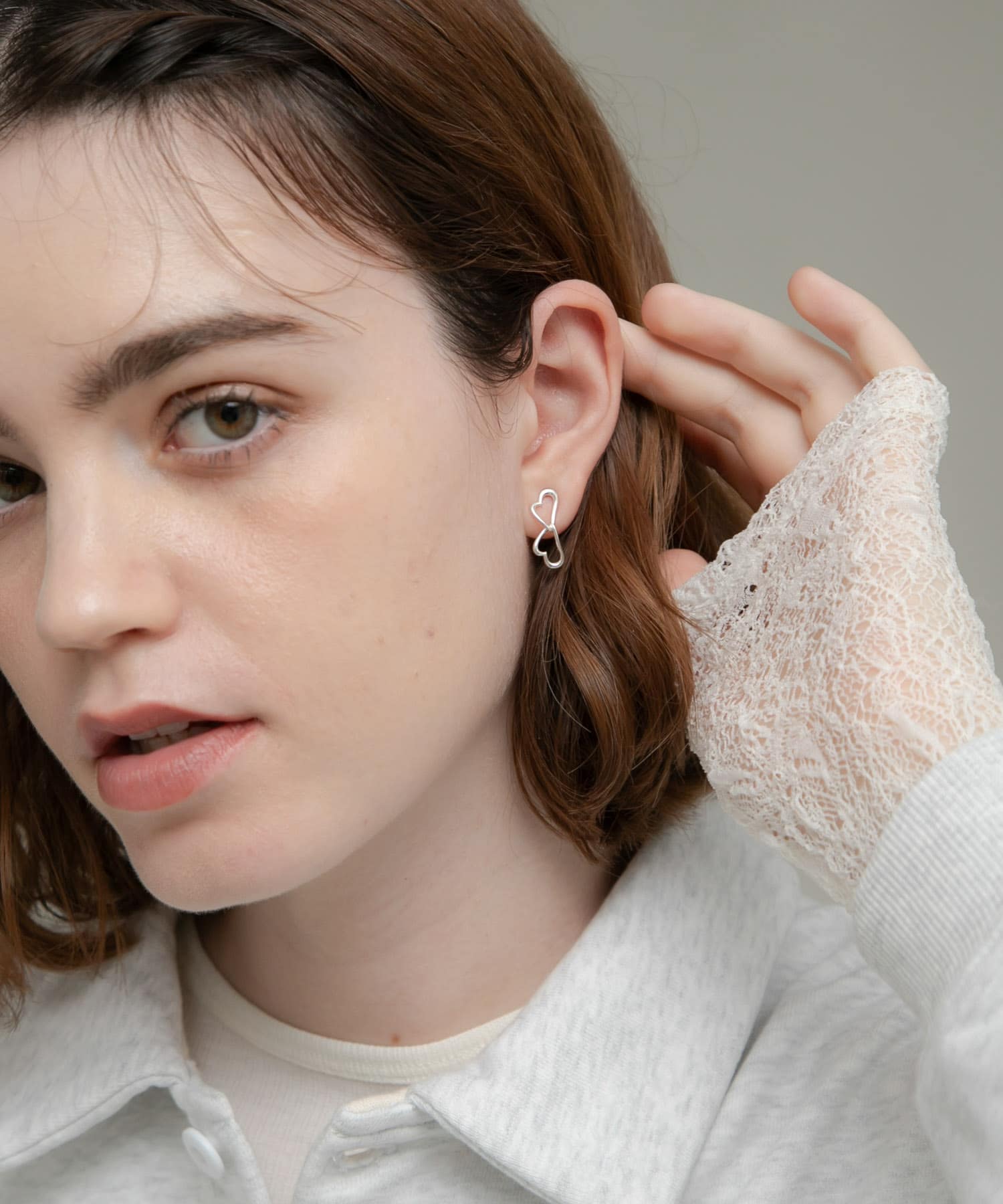 Double heart pierce SILVER one