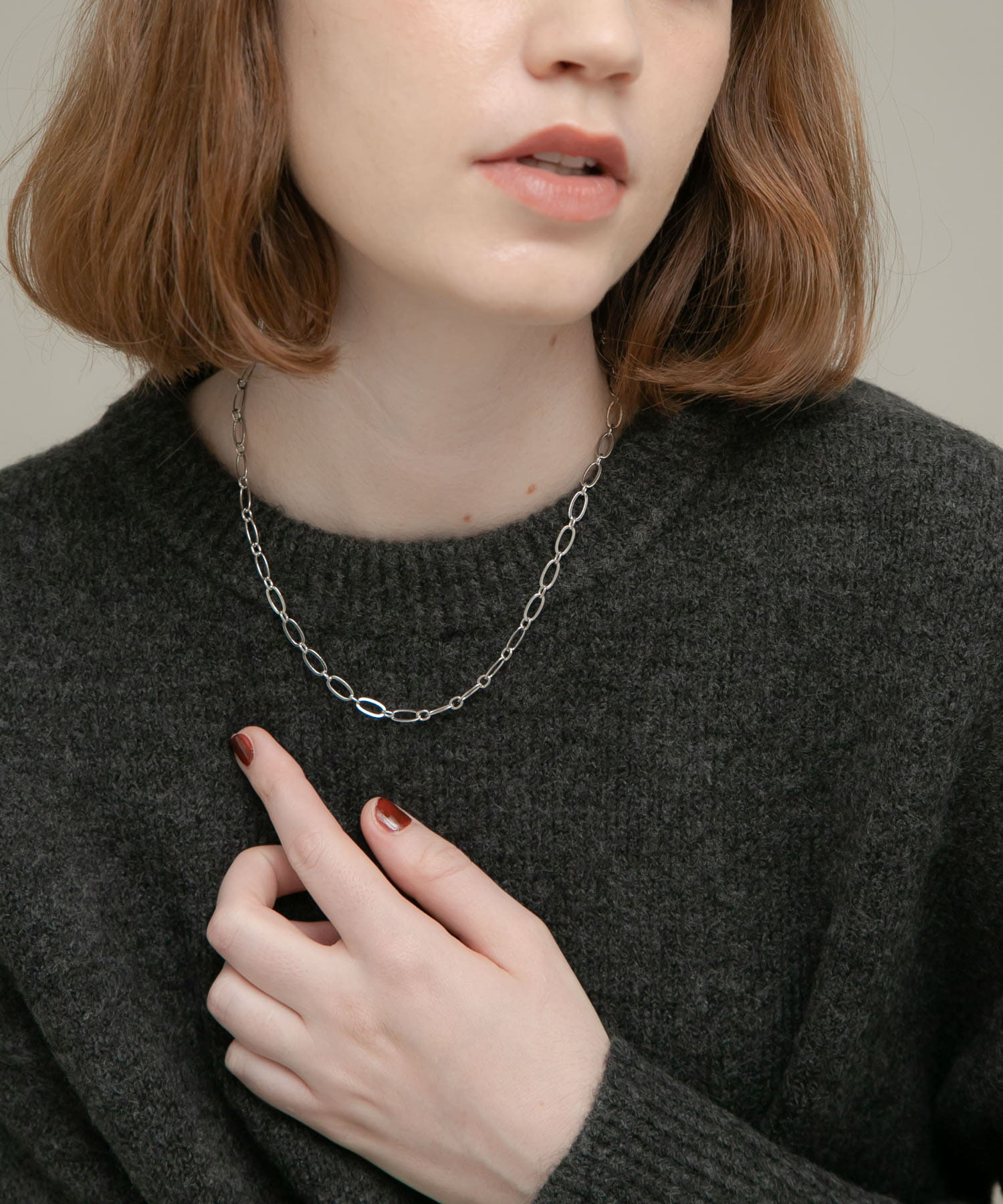 Chain necklace SILVER one
