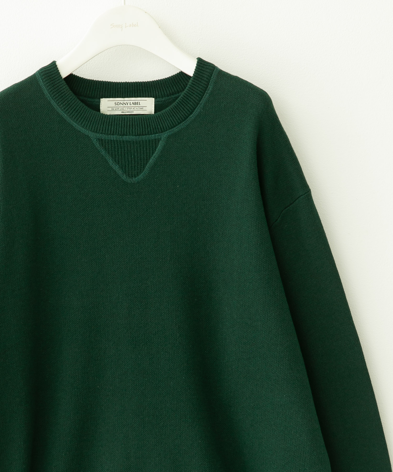 スウェットライクニットプルオーバー グリーン M