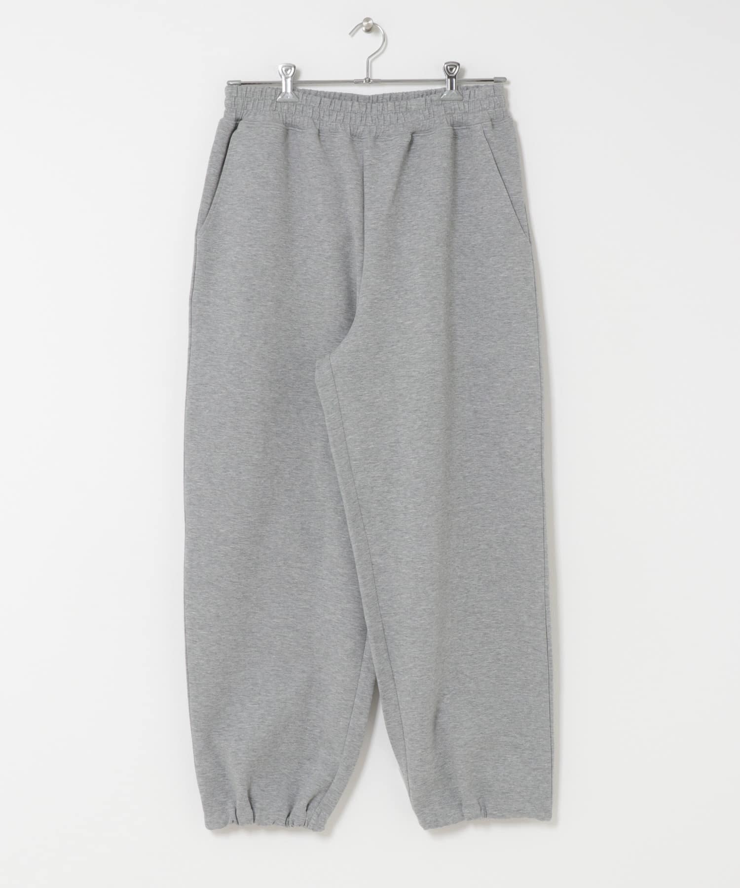 リラックスワイドスウェットパンツ 杢グレー M