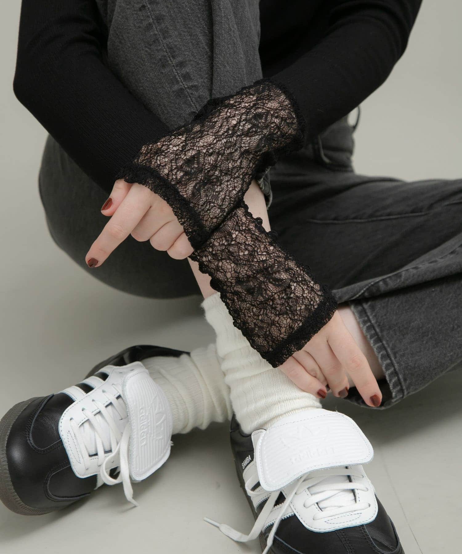 『WEB限定』レーススリーブレイヤードロングTシャツ