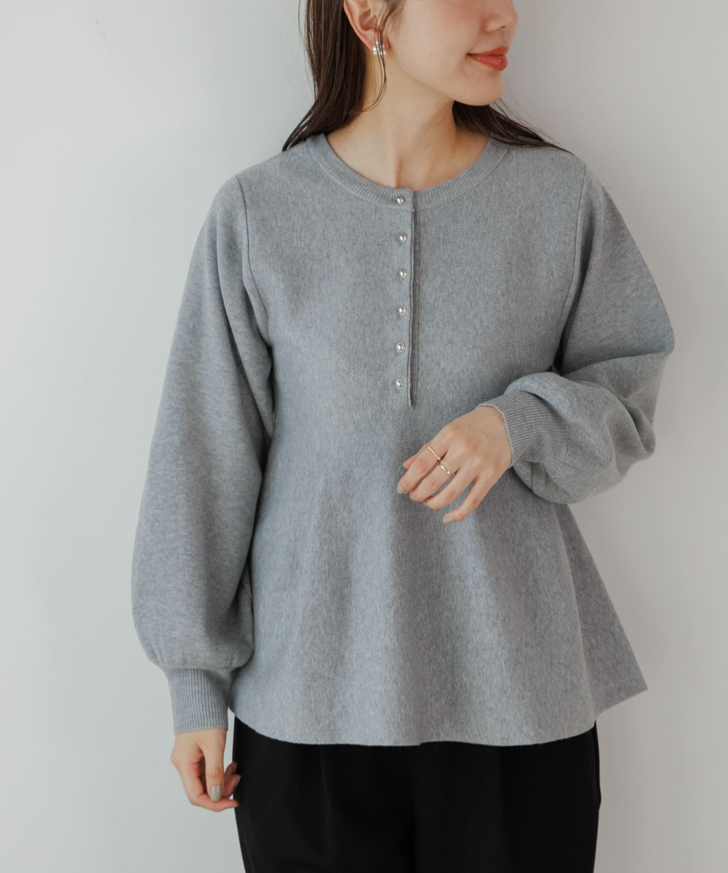 『WEB限定』2WAYペプラムニットプルオーバー