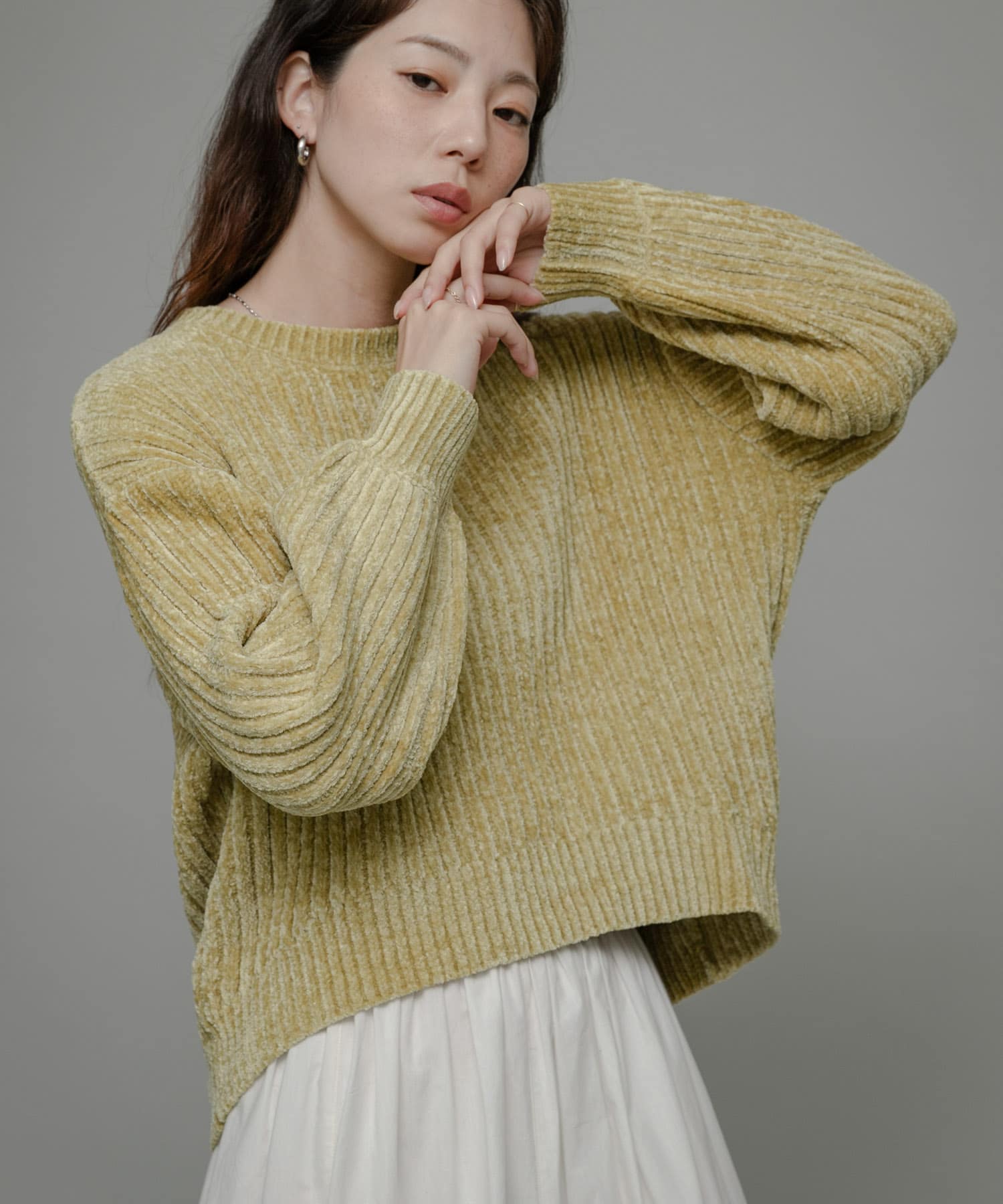 モールヤーンニットプルオーバー