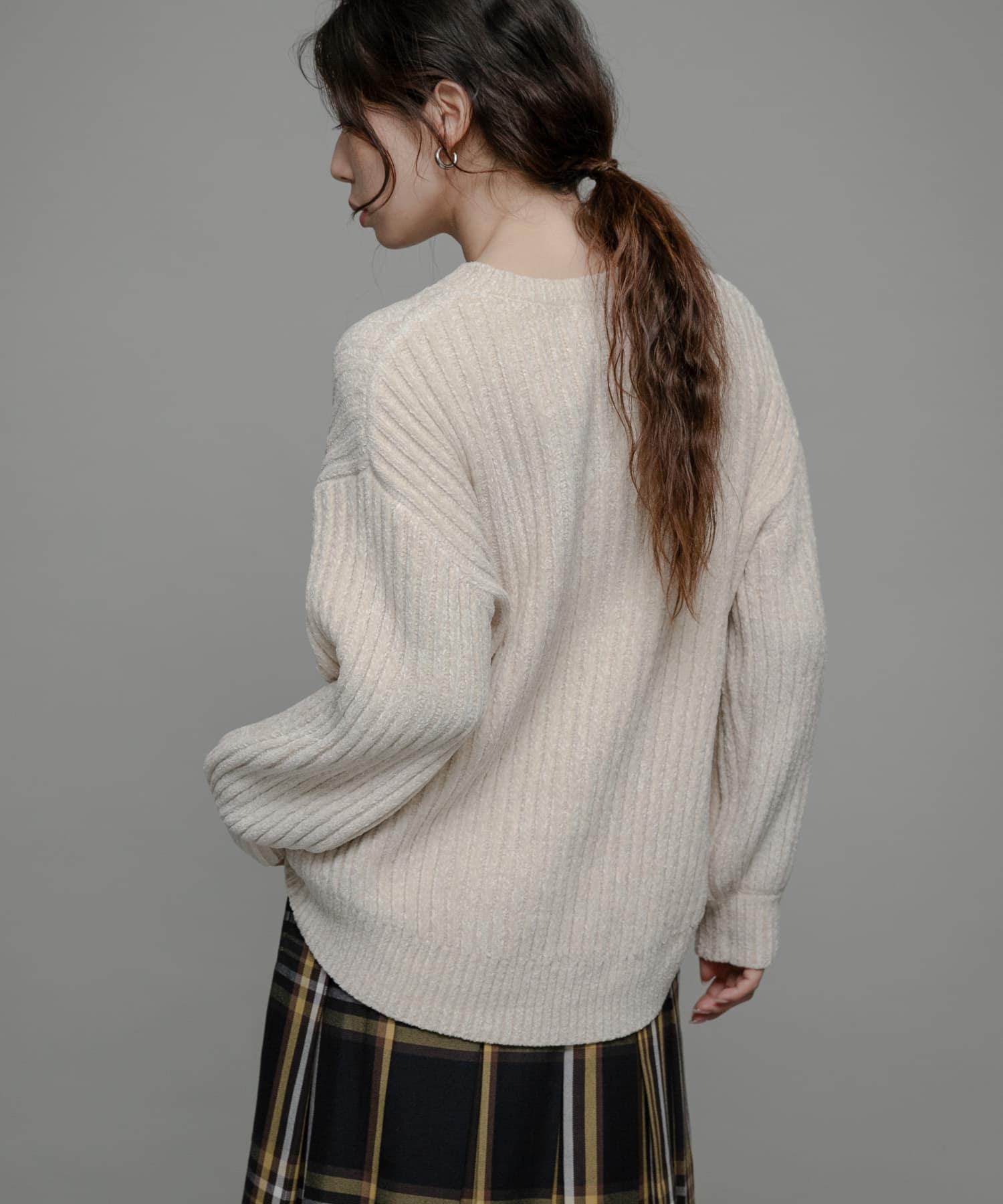 モールヤーンニットプルオーバー