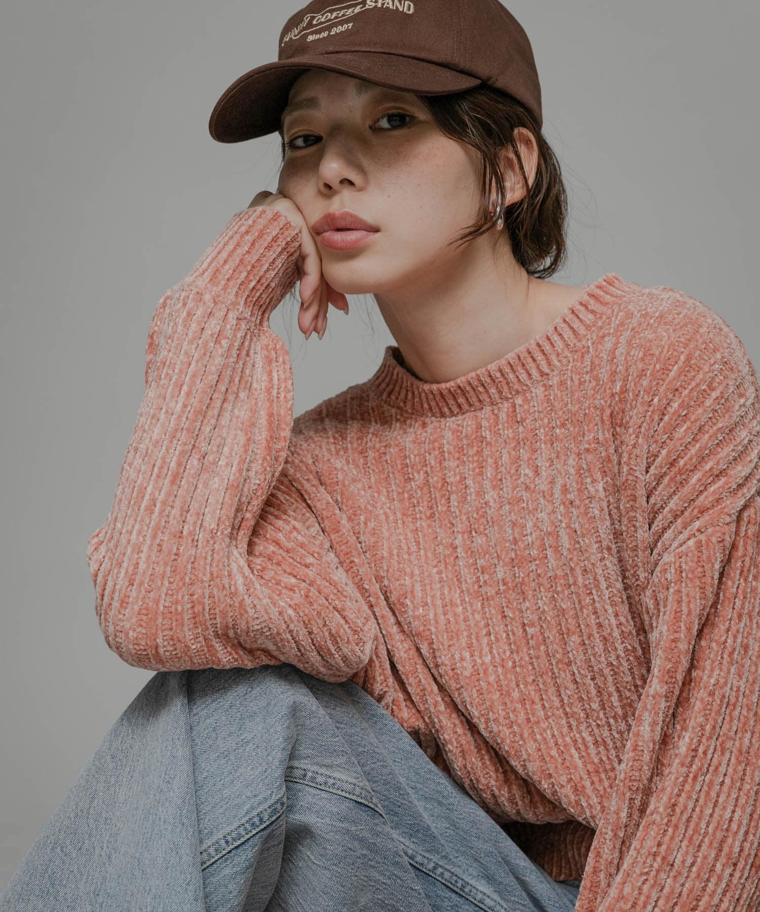 モールヤーンニットプルオーバー