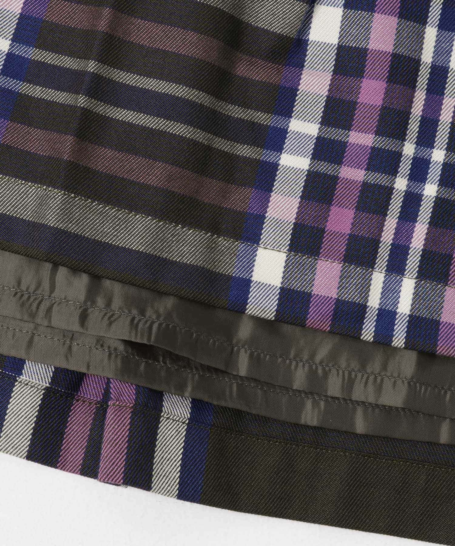 タックチェックイージースカート ブラウン系 36