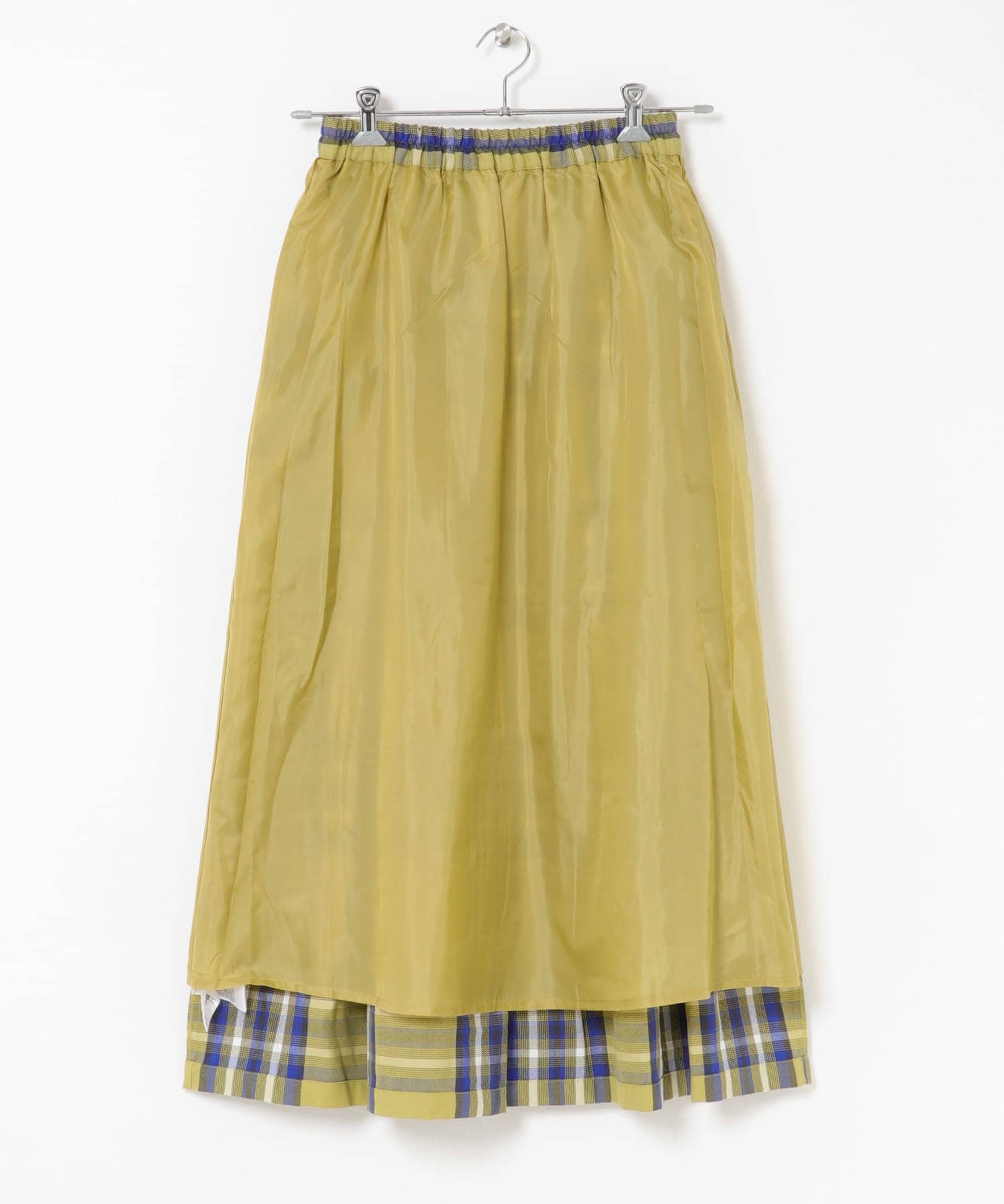 タックチェックイージースカート イエロー系 36