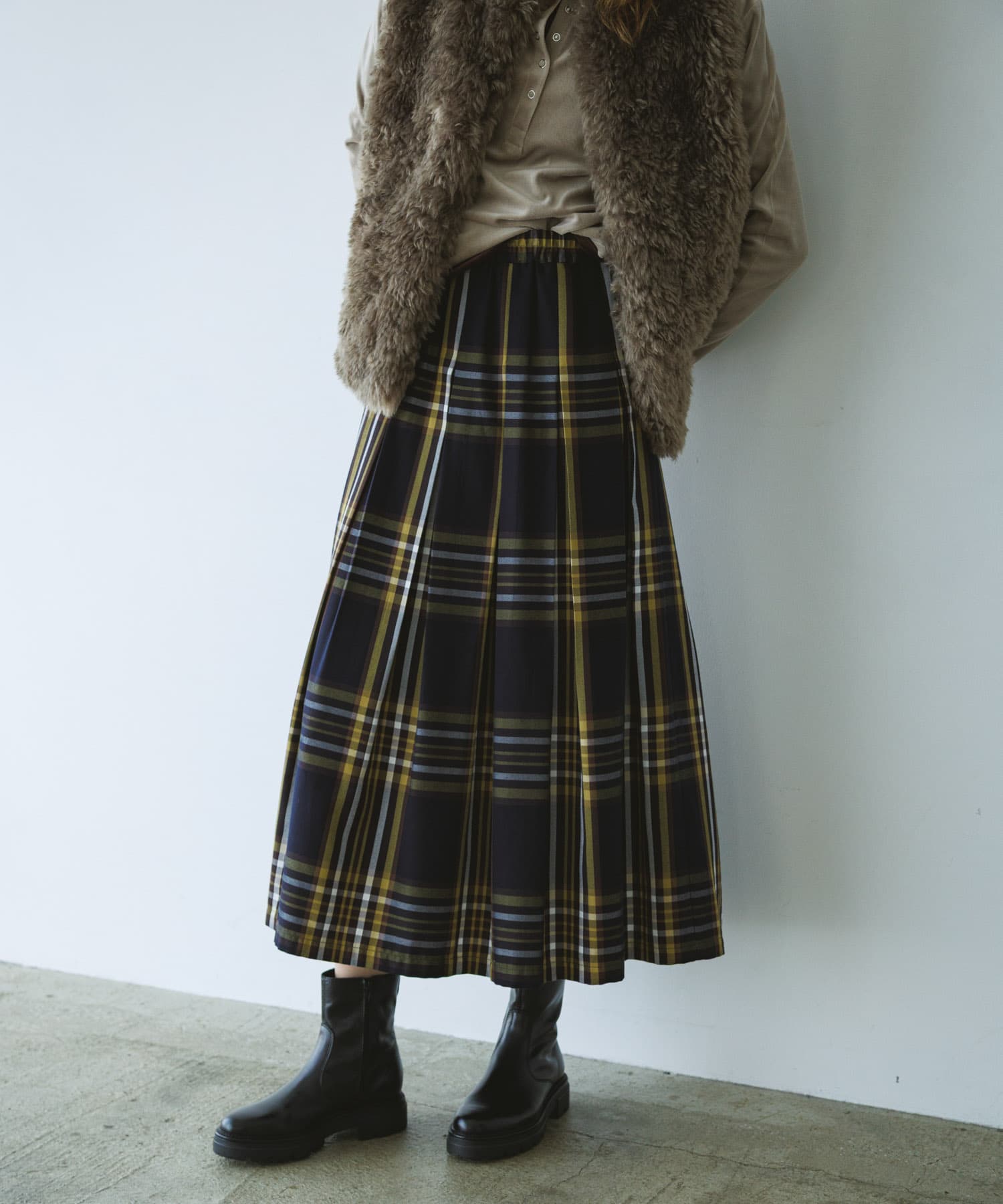 タックチェックイージースカート