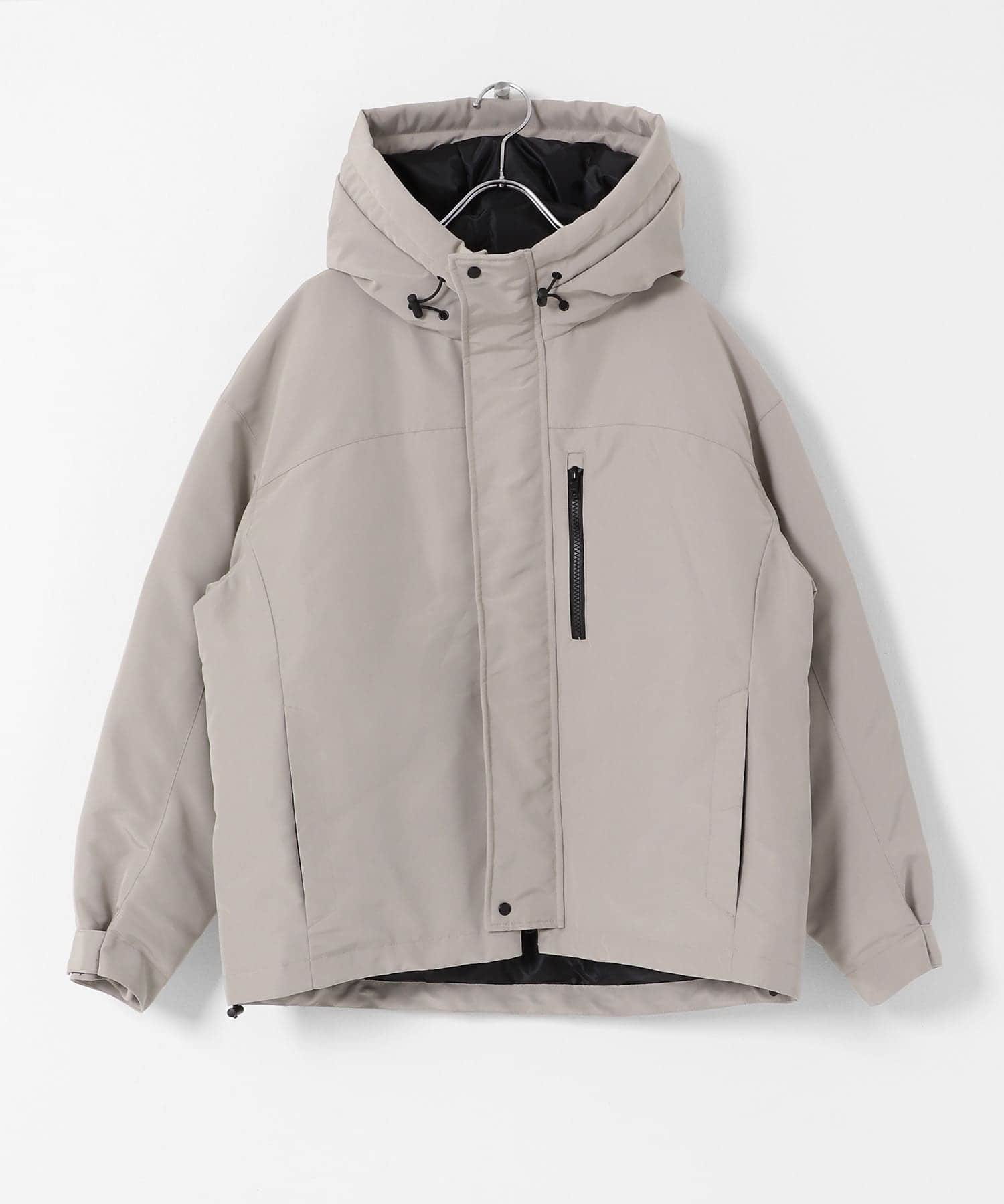 フーディーダウンジャケット グレージュ FREE