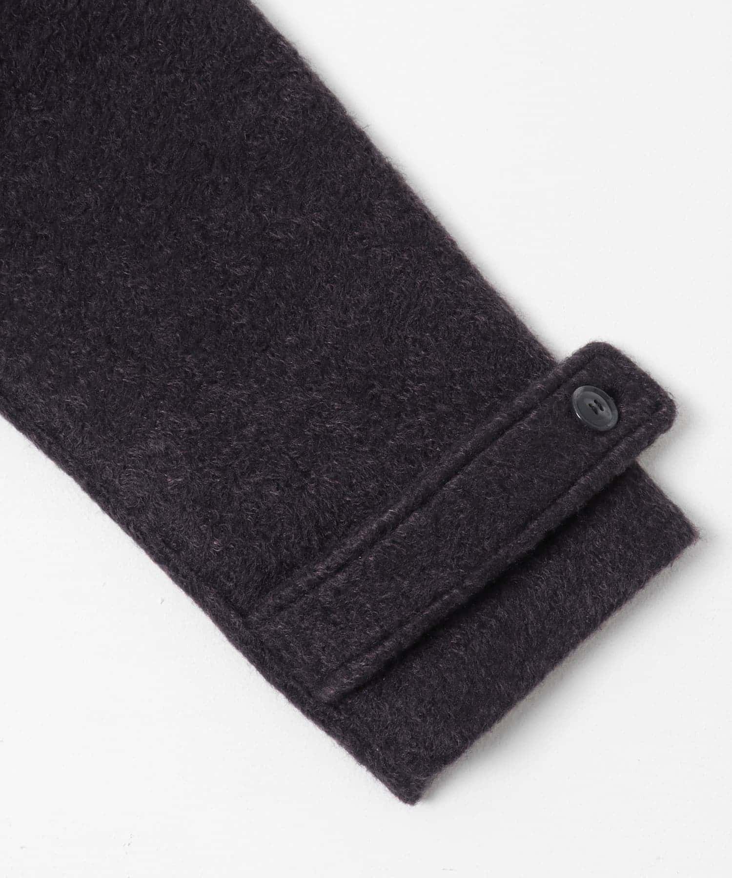 ウールライクカーリーシャギーコクーンコート チャコール FREE