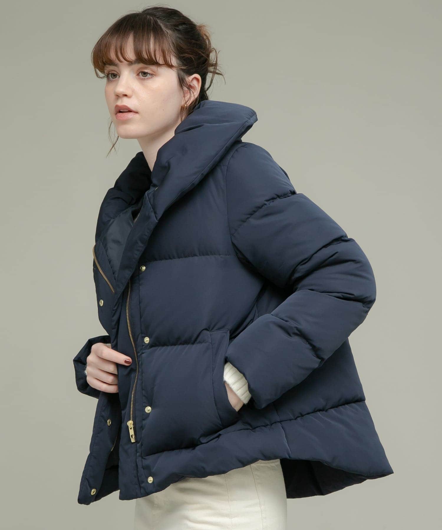 WEB限定』撥水ショールカラーミディコート(FREE ブラック): アウター