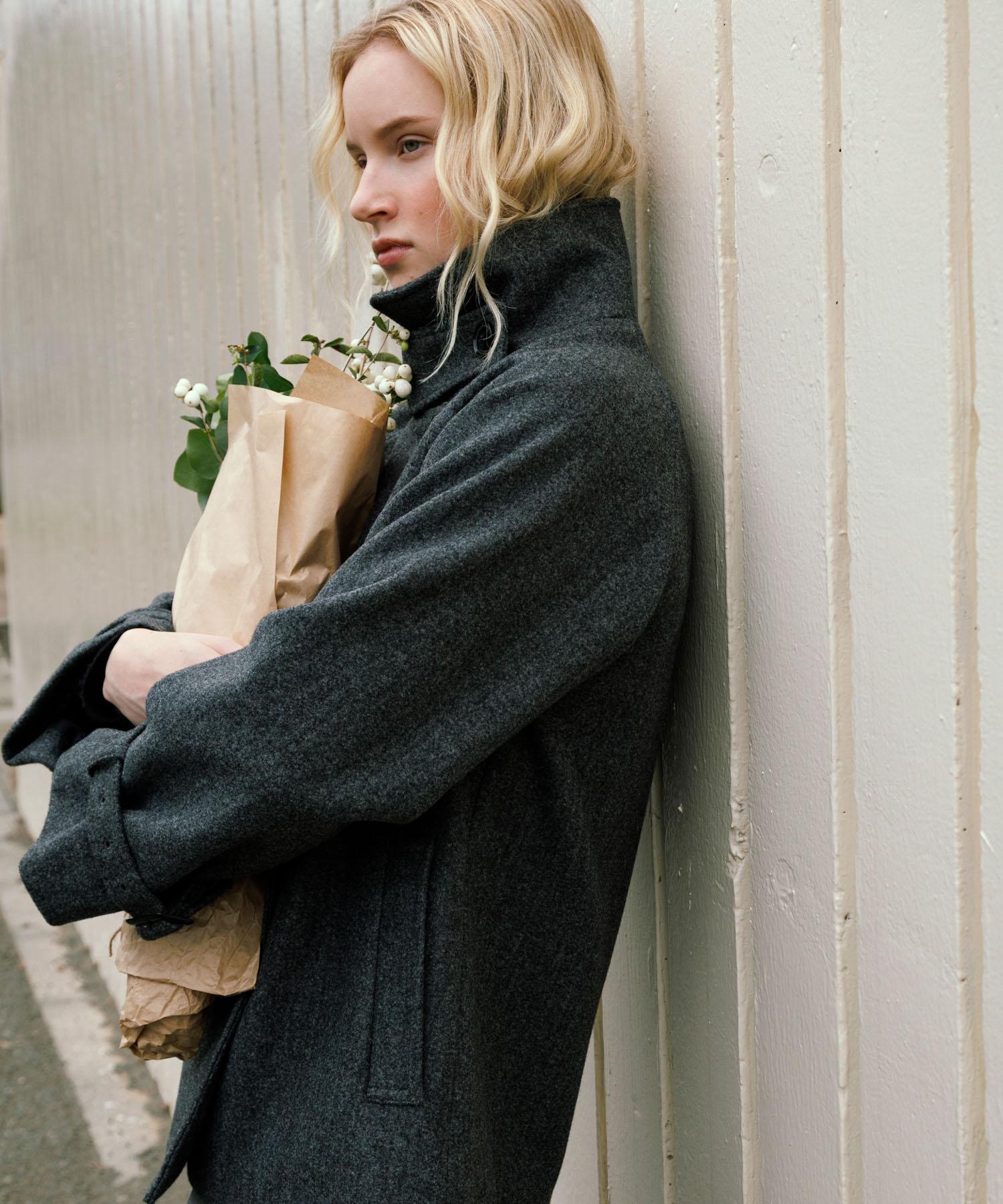 メルトンジャージースタンドカラーコート