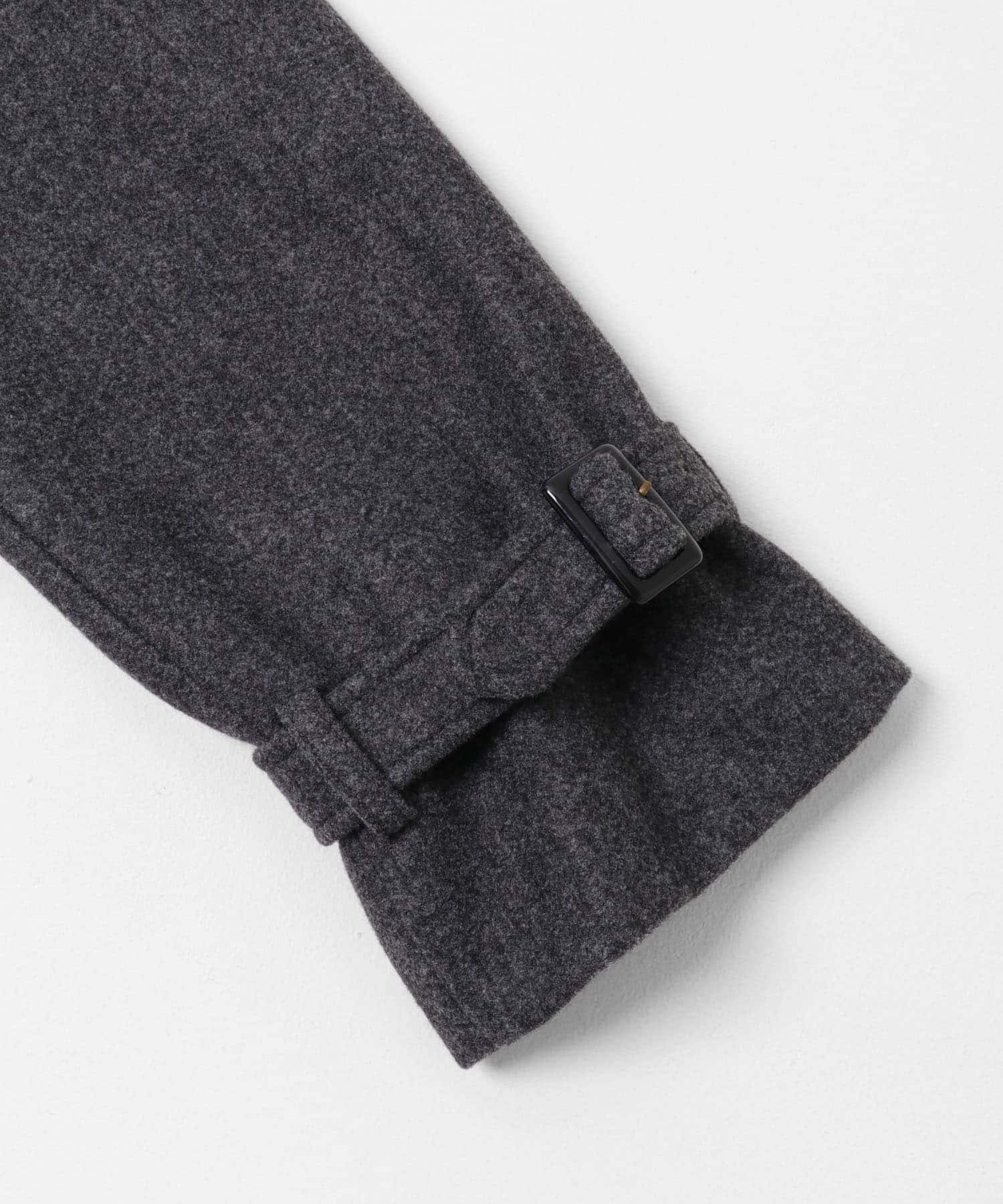 メルトンジャージースタンドカラーコート チャコール FREE