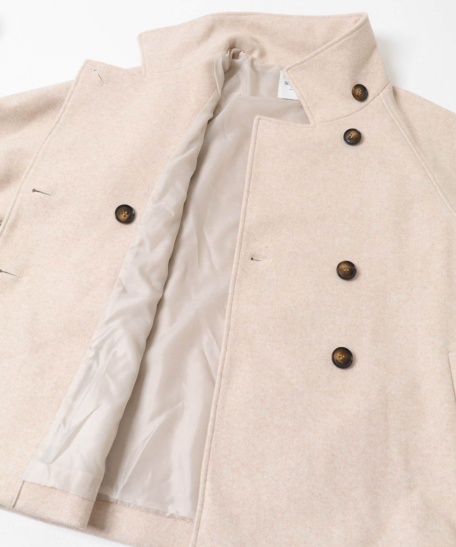 メルトンジャージースタンドカラーコート ベージュ FREE