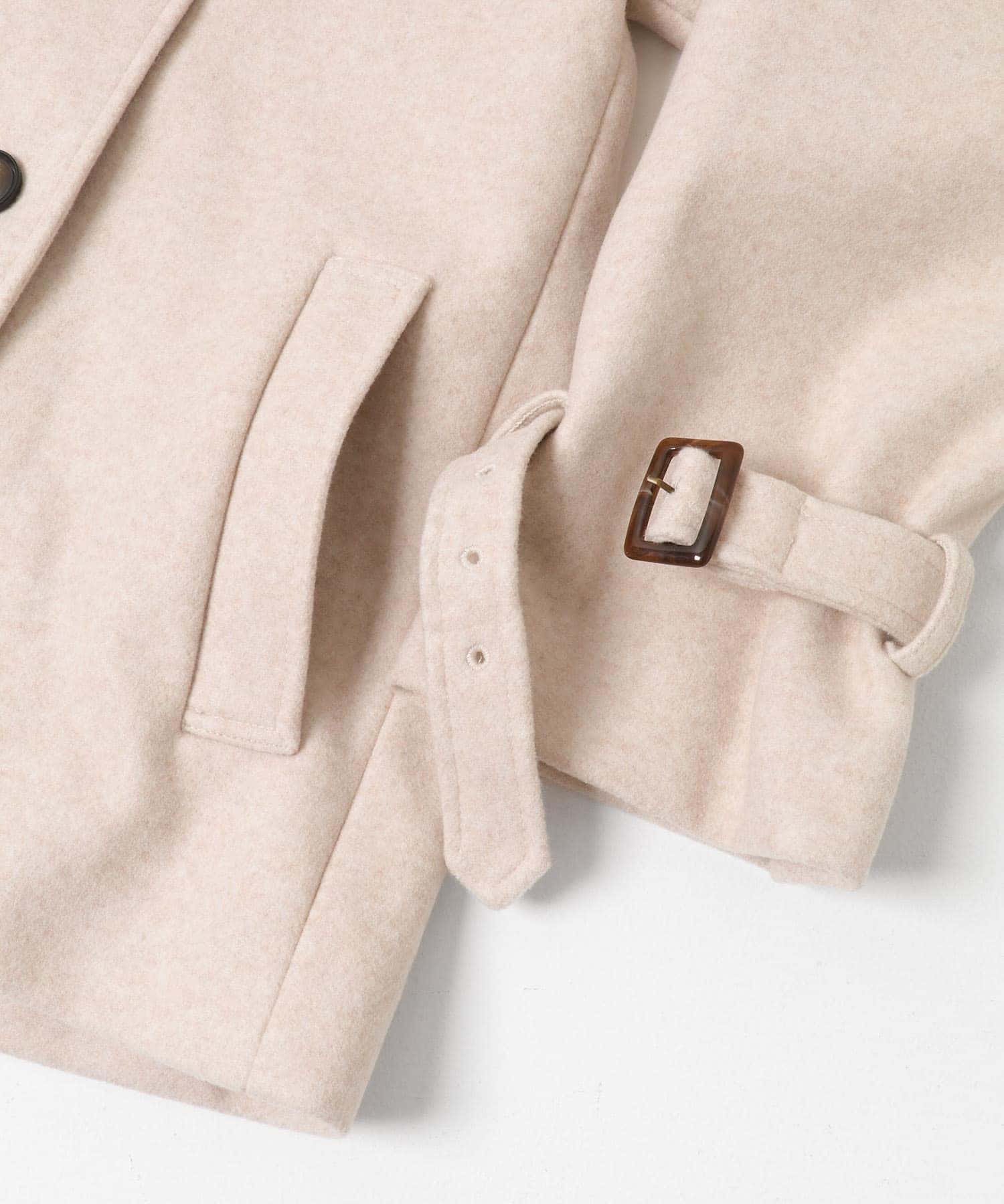 メルトンジャージースタンドカラーコート ベージュ FREE