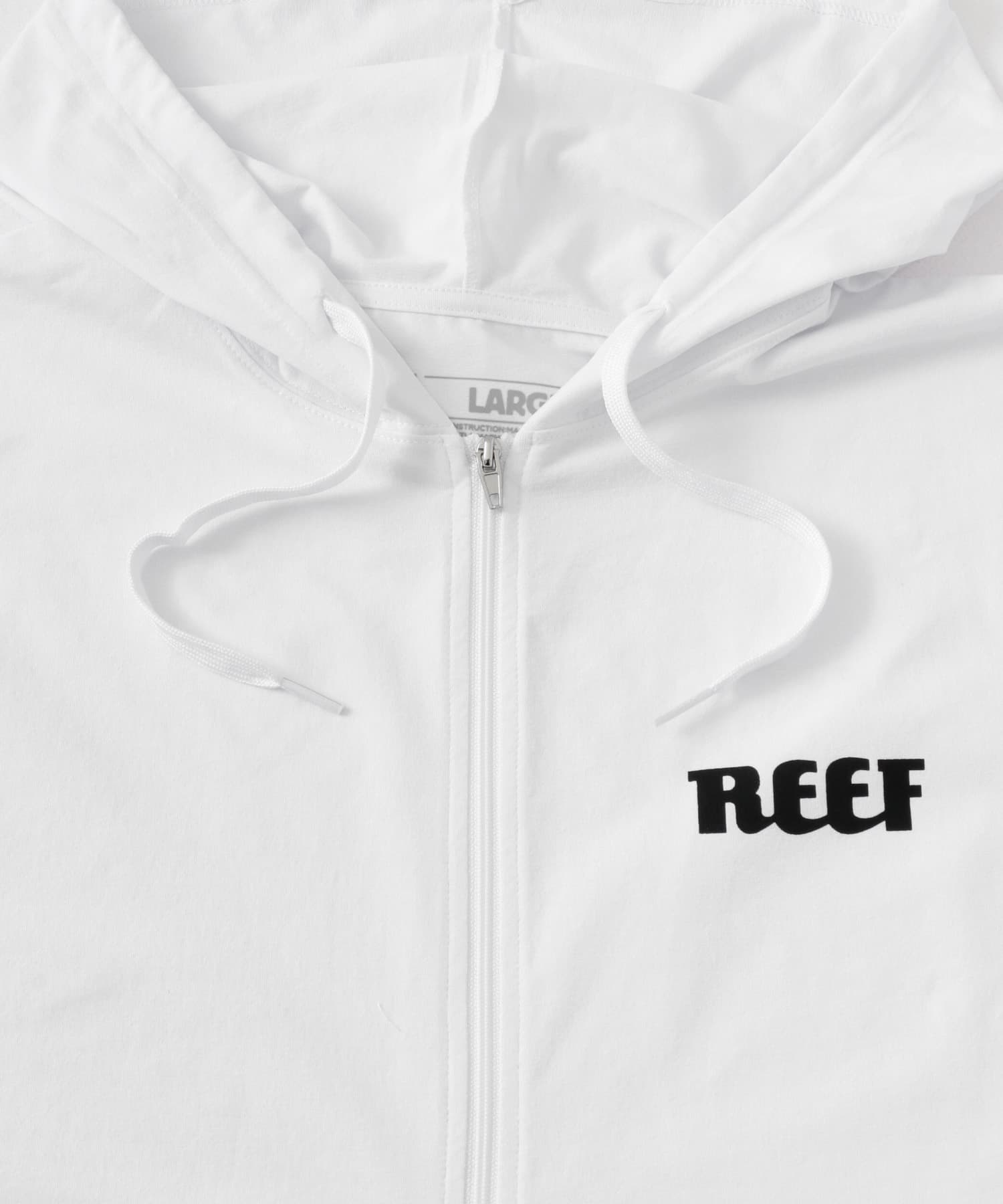 『吸収速乾/UVカット機能』REEF　ヘリテイジロゴラッシュフロントジップ WHITE M