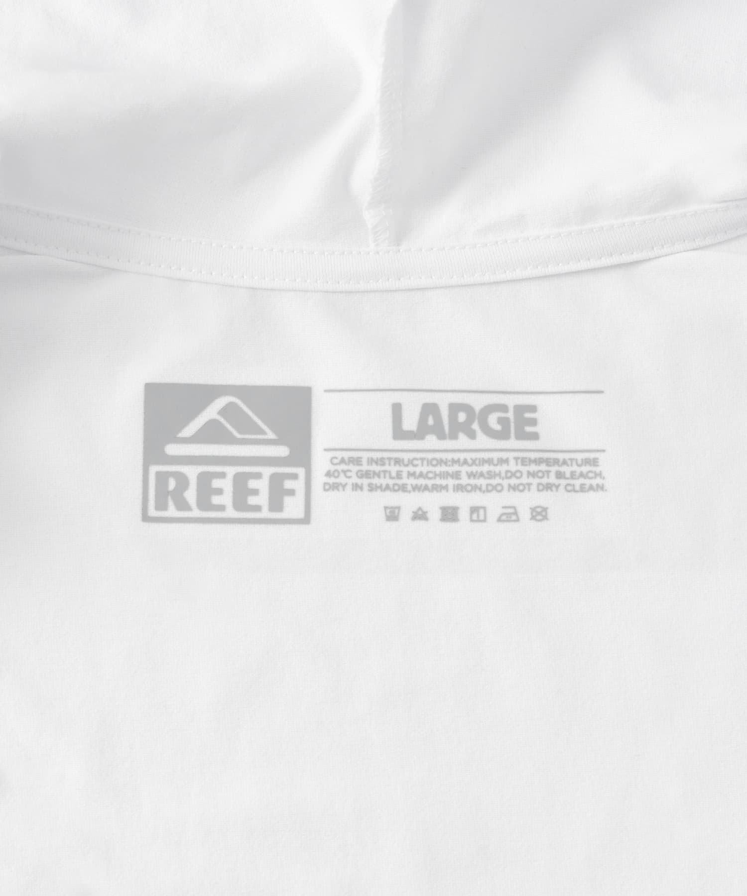『吸収速乾/UVカット機能』REEF　ヘリテイジロゴラッシュフロントジップ WHITE M