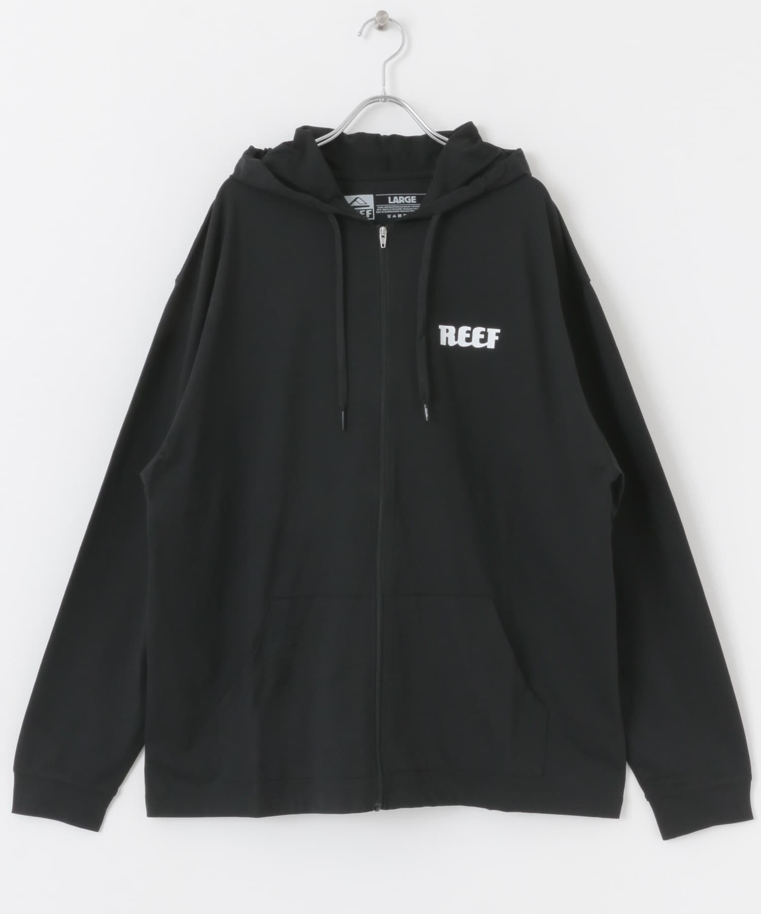 『吸収速乾/UVカット機能』REEF　ヘリテイジロゴラッシュフロントジップ BLACK M
