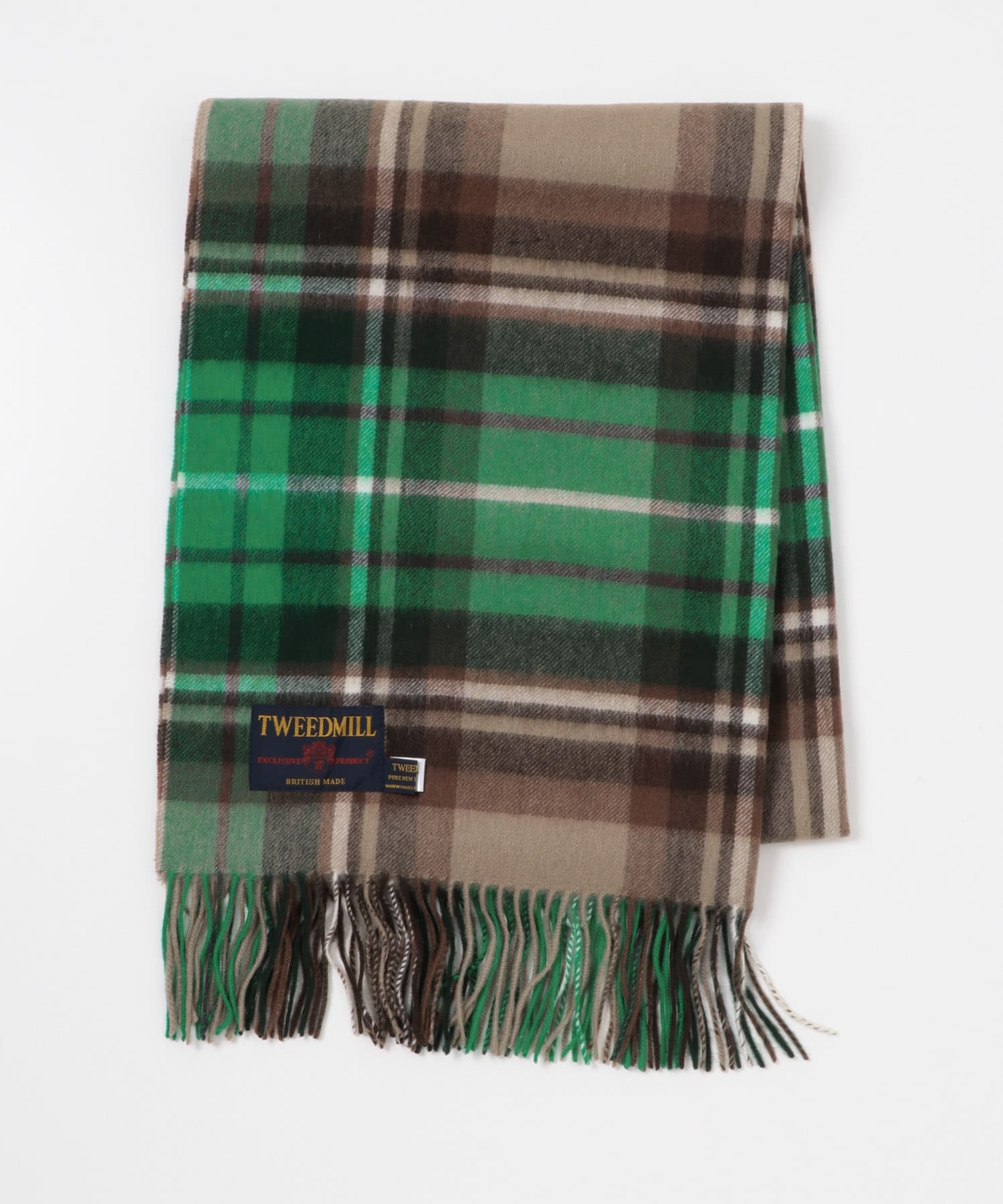 TWEED MILL　70-190 Lambswool Knee Rug GRN/CML one