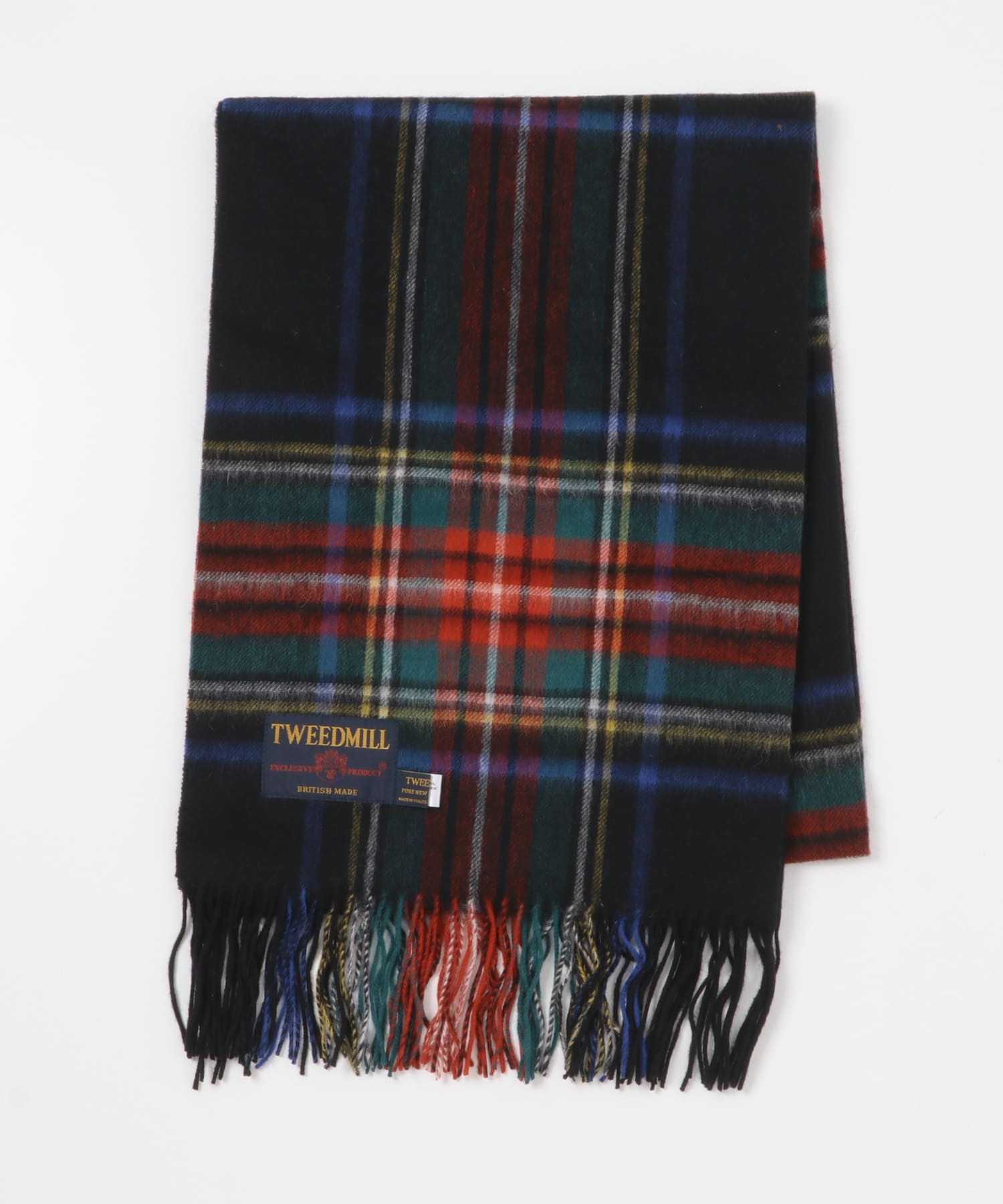 TWEED MILL　70-190 Lambswool Knee Rug BLKSTEWART one