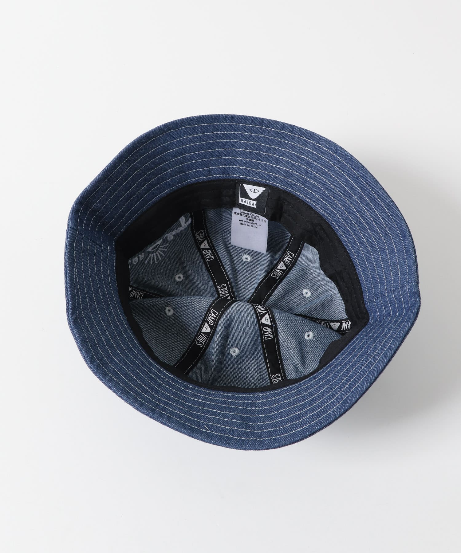 POLeR　DENIM BELL HAT BLUE one