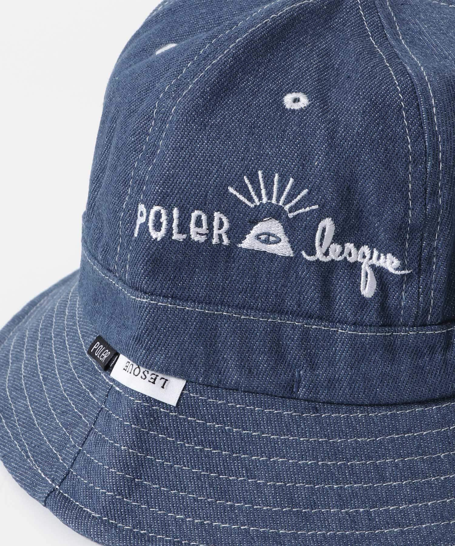 POLeR　DENIM BELL HAT BLUE one