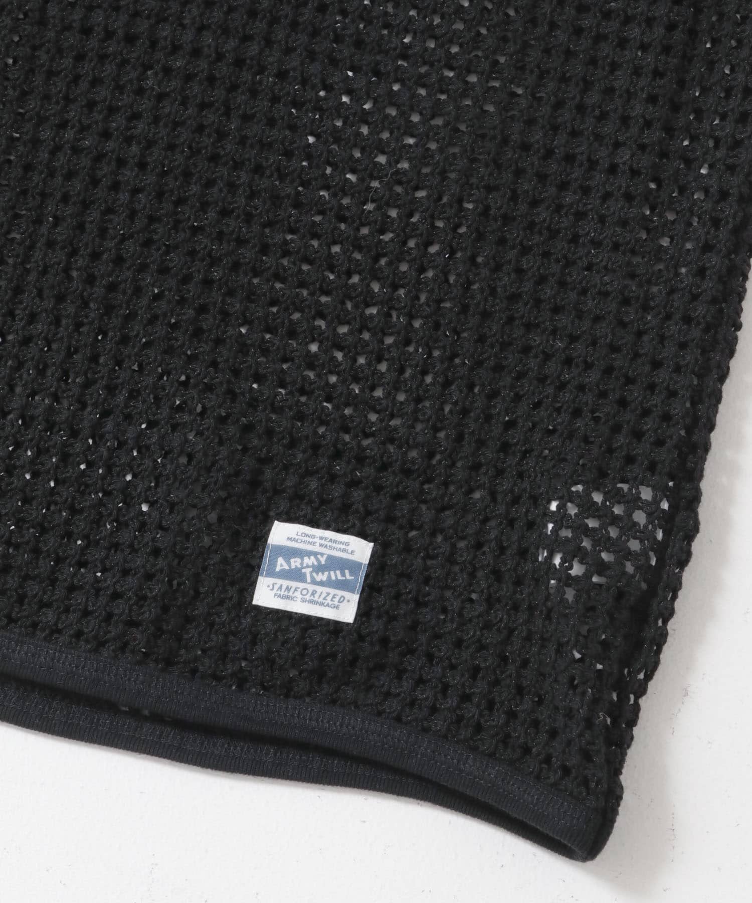 ARMY TWILL　Cotton Mesh T-shirts BLACK S