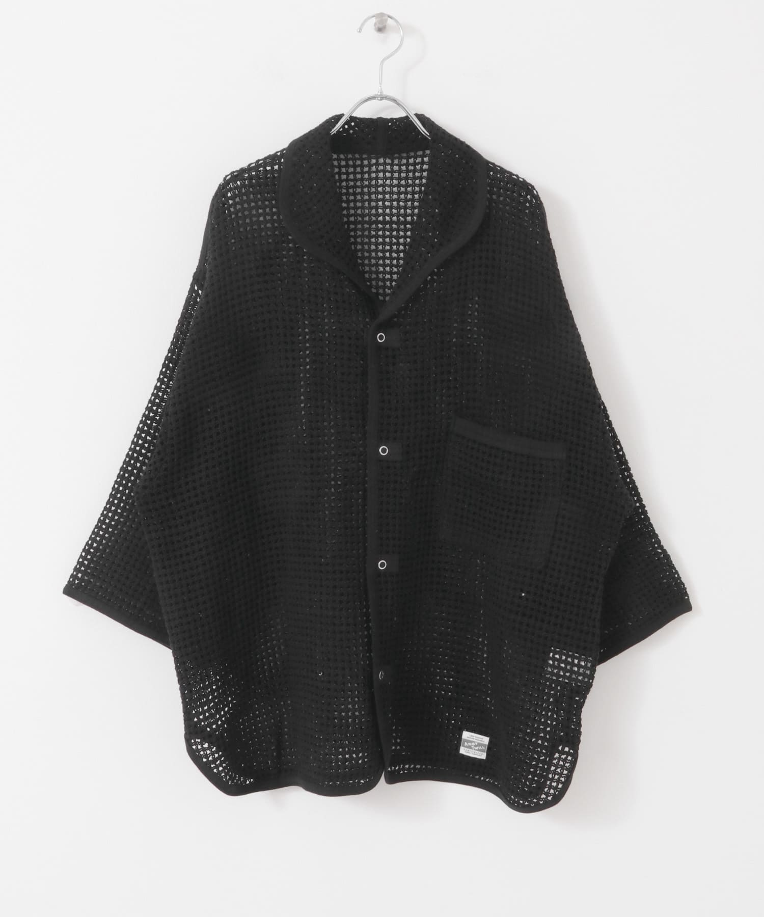 ARMY TWILL　Cotton Mesh Shirts BLACK S