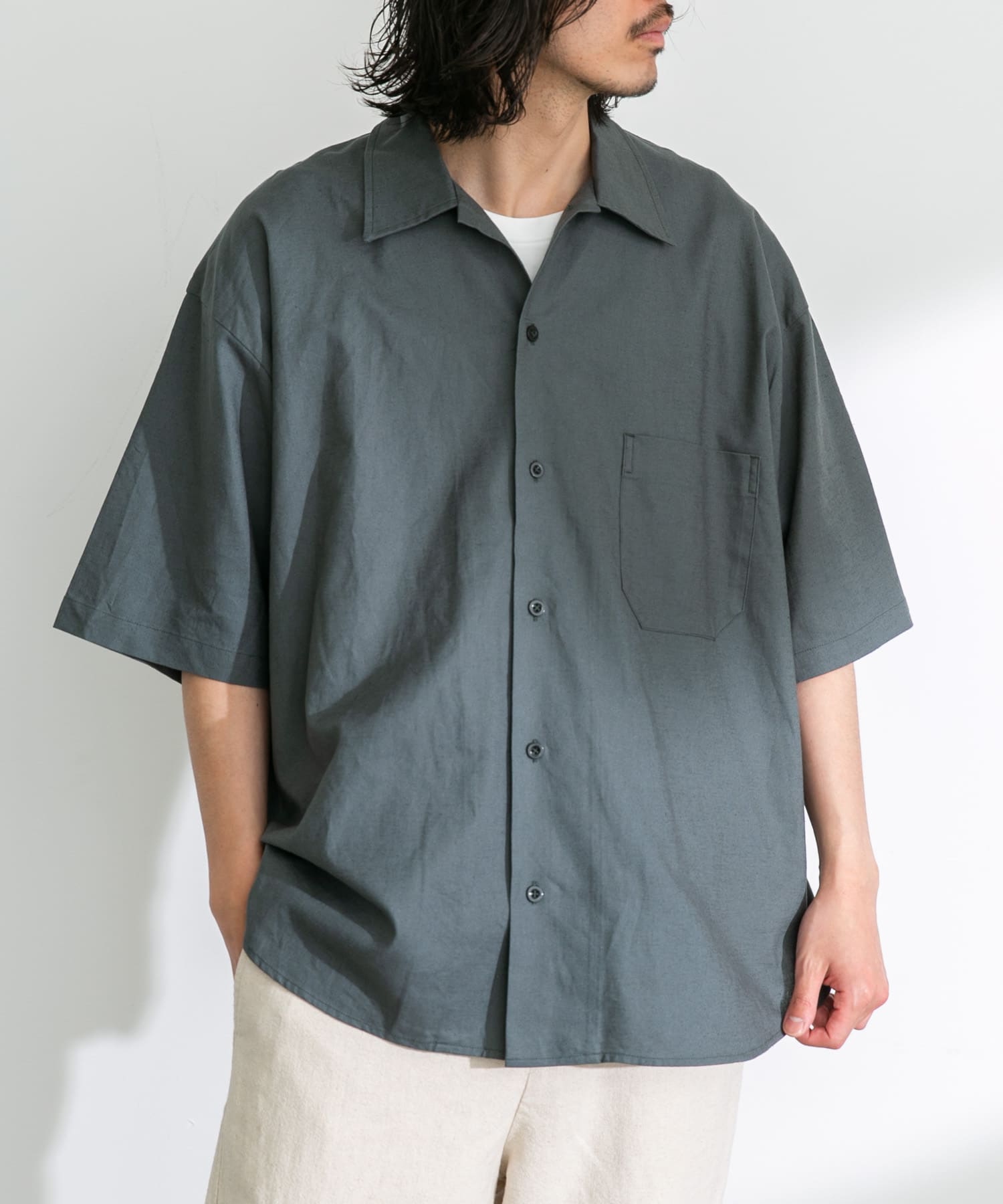 ARMY TWILL　Cotton Linen Slab Shirts