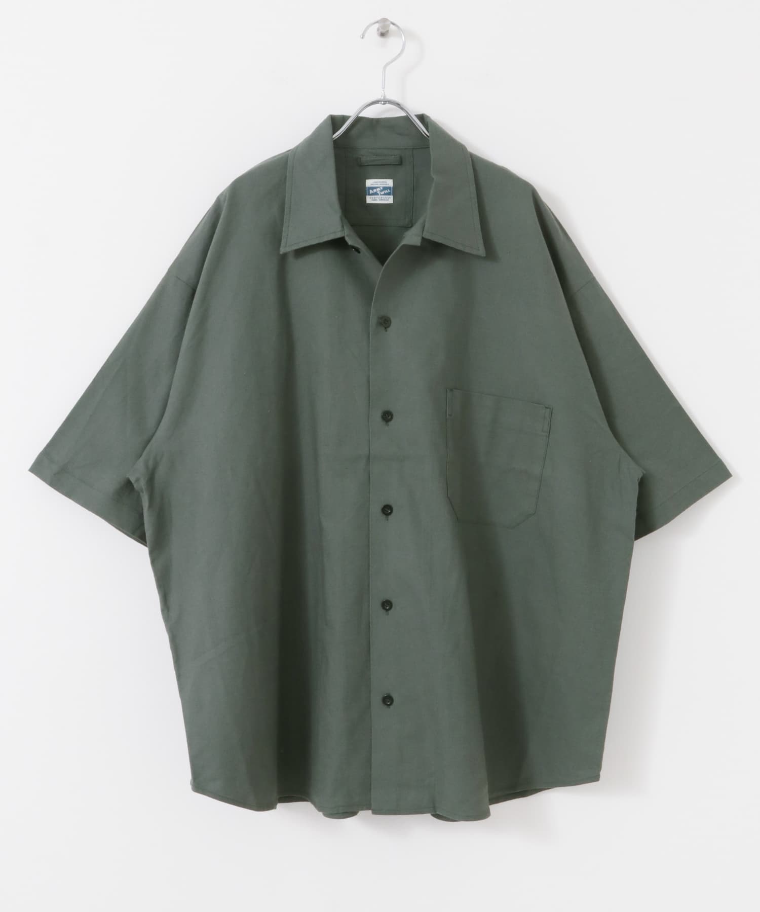 ARMY TWILL　Cotton Linen Slab Shirts CHARCOAL S