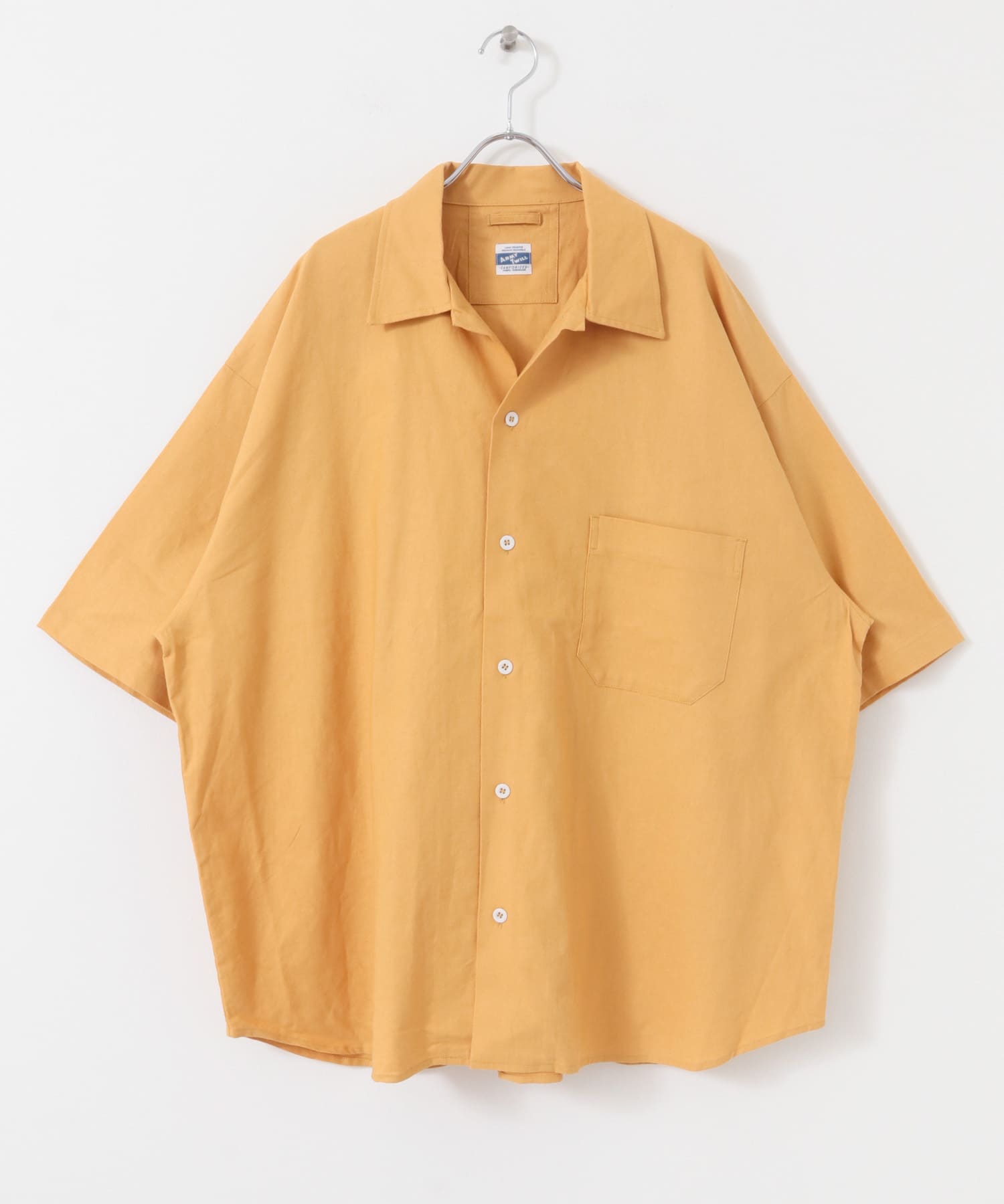 ARMY TWILL　Cotton Linen Slab Shirts ORANGE S