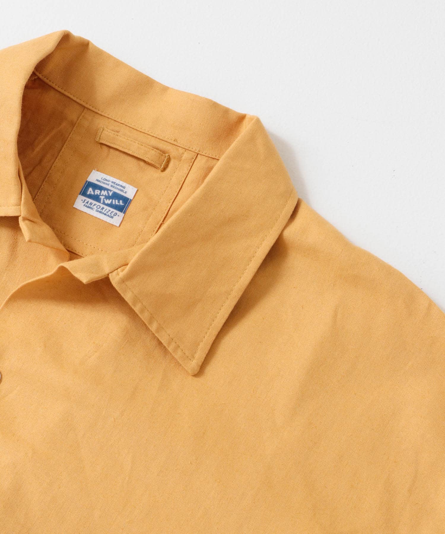 ARMY TWILL　Cotton Linen Slab Shirts ORANGE S