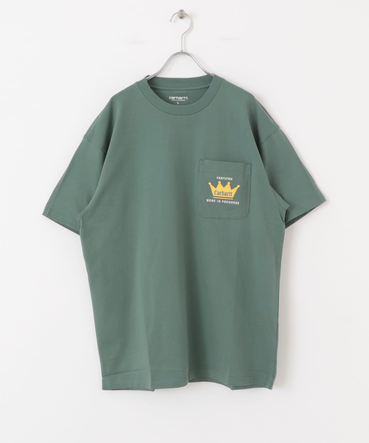 carhartt　SHORT-SLEEVE CROWN POCKET T-SHIRTS SilverPine M