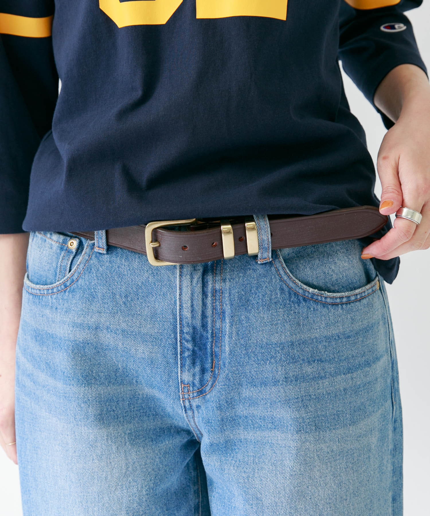 HADDON&JONES　30MMプレーンベルト M.BROWN 85