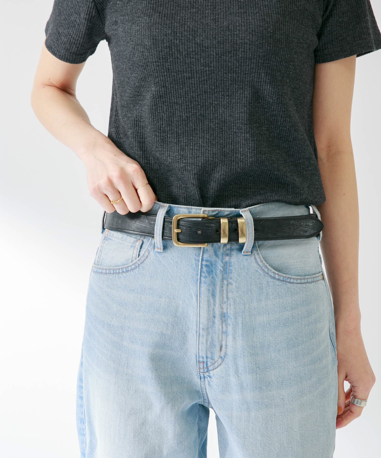HADDON&JONES　30MMプレーンベルト BLACK 85