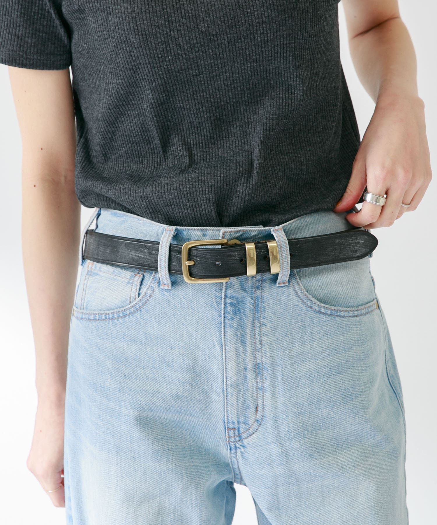 HADDON&JONES　30MMプレーンベルト BLACK 85