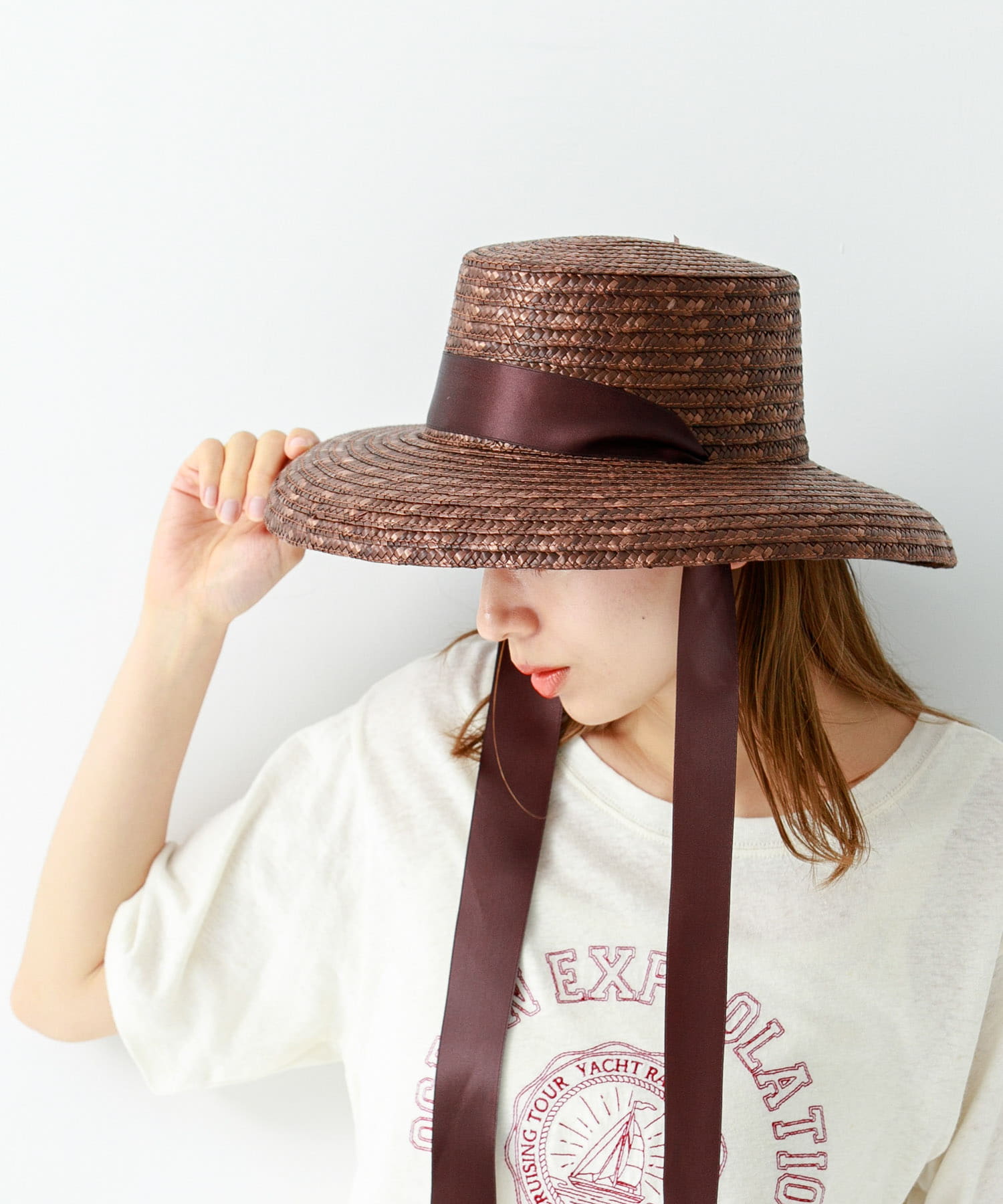 Benelli Montacone　リボンハット BROWN FREE