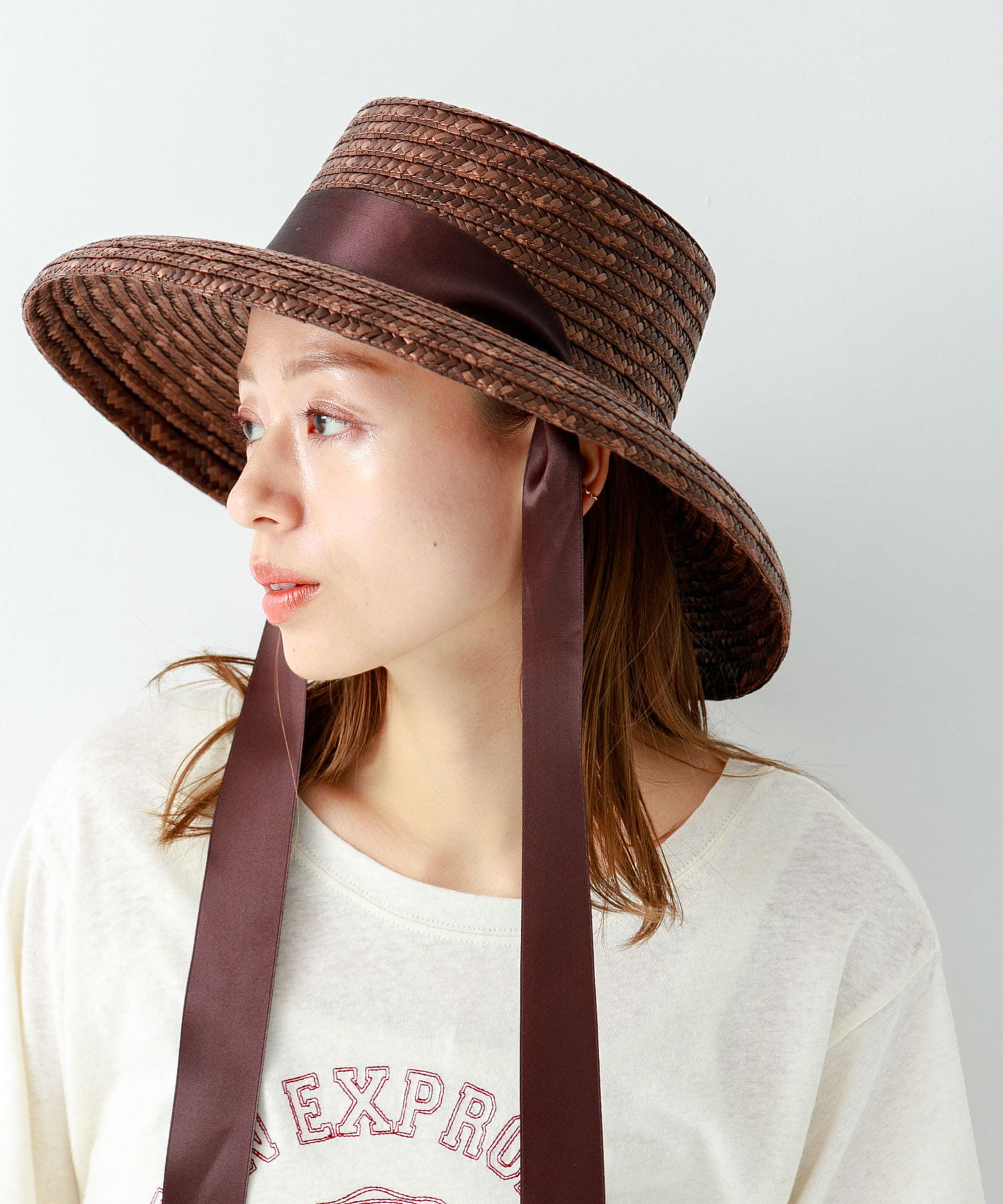 Benelli Montacone　リボンハット BROWN FREE