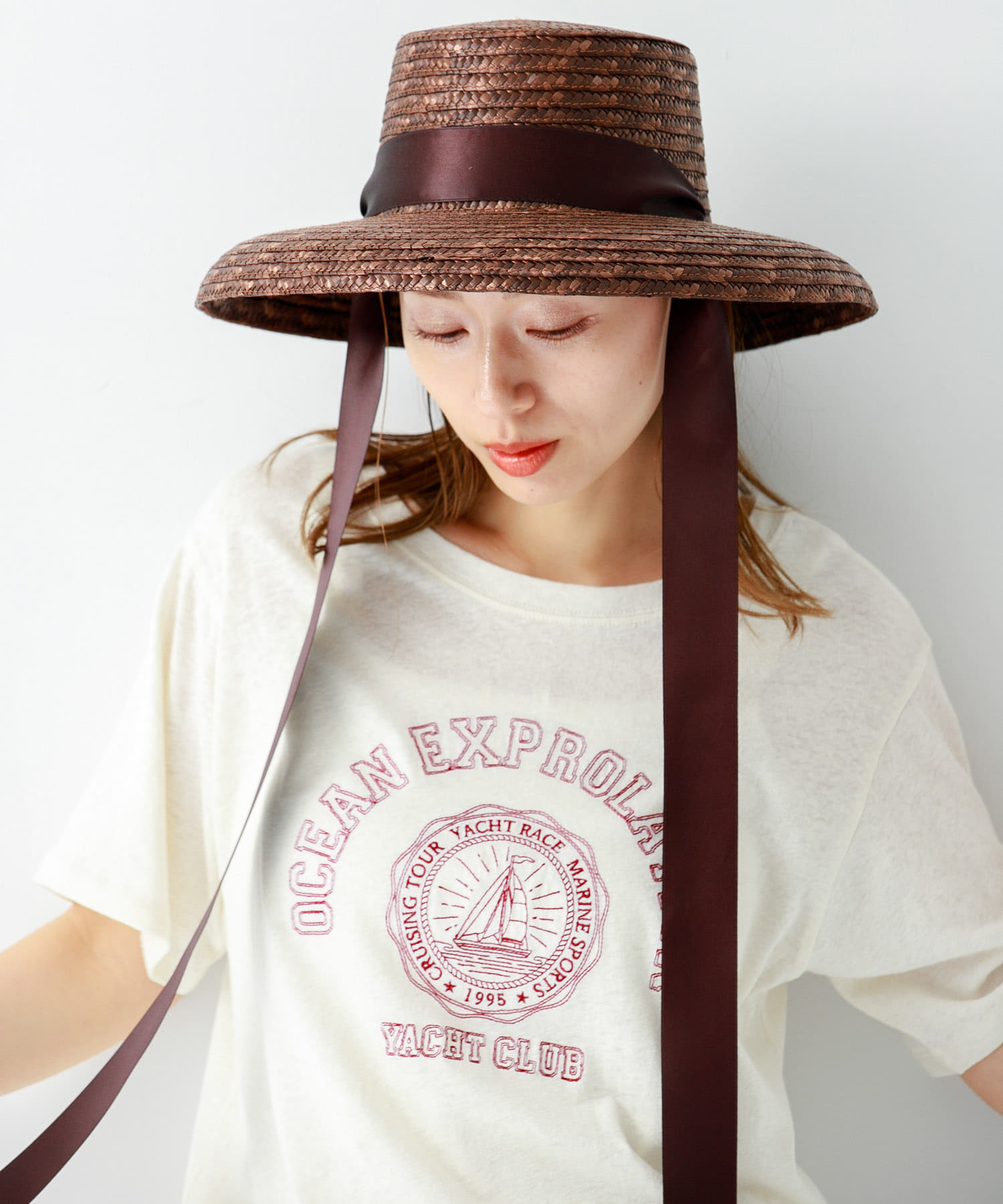 Benelli Montacone　リボンハット BROWN FREE