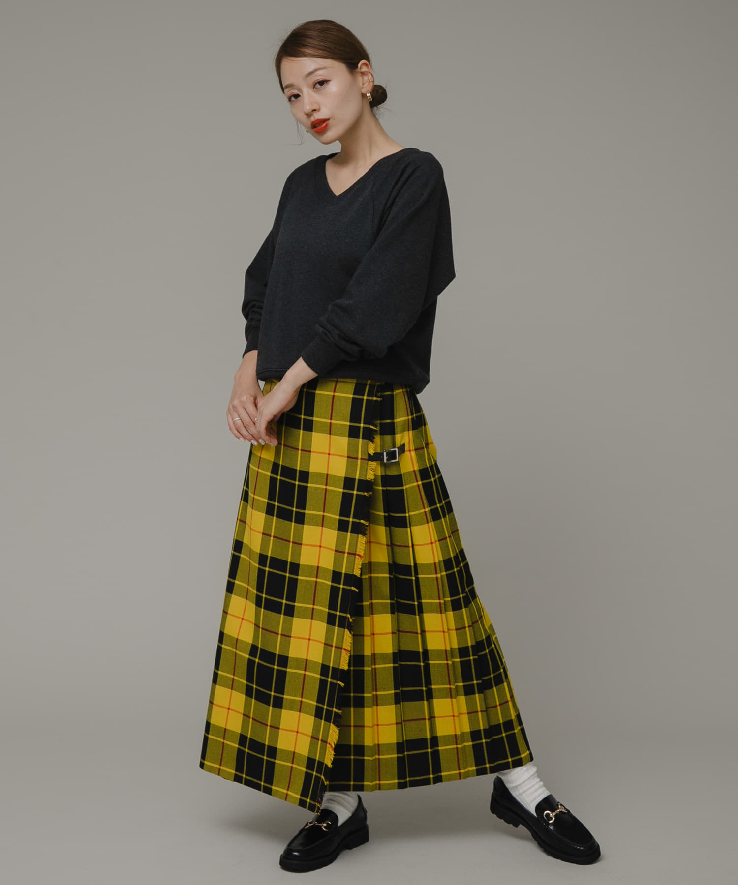 別注』GLEN FYNE×Sonny Label チェックスカート(26 イエロー