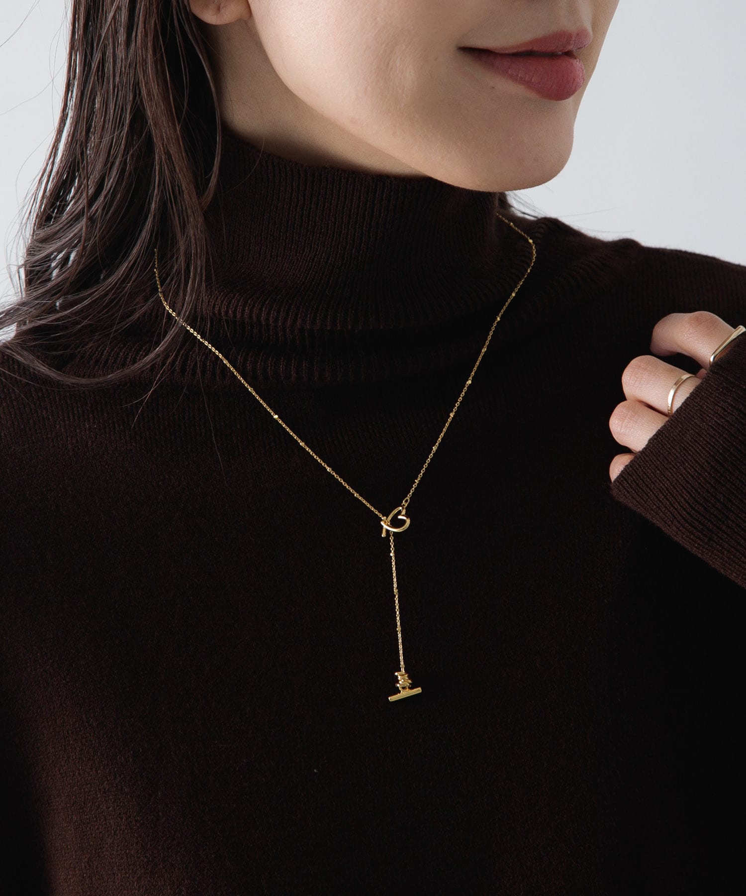 Lapuis　Line Coil Heart Necklace A ゴールド one