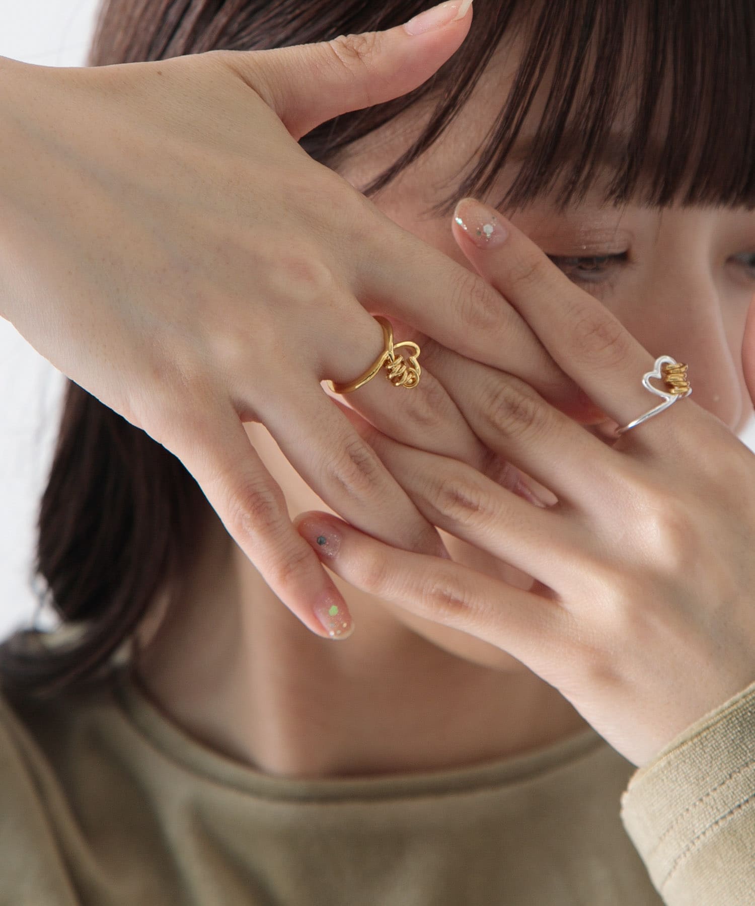 Lapuis　Line Coil Heart リング ゴールド one