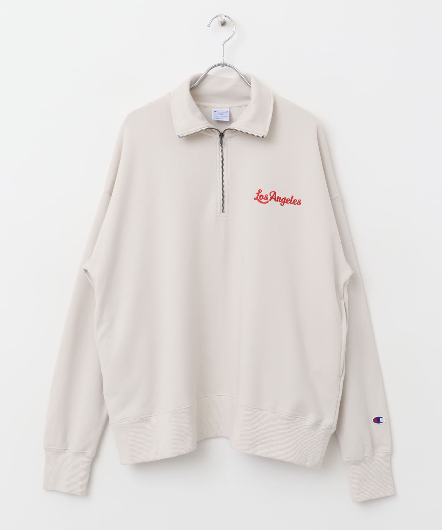 『別注』Champion×Sonny Label　ハーフジップ裏毛スウェット オフホワイト FREE