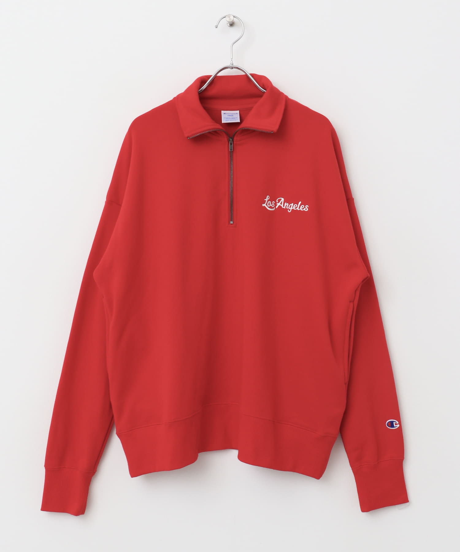 『別注』Champion×Sonny Label　ハーフジップ裏毛スウェット ディープレッド FREE