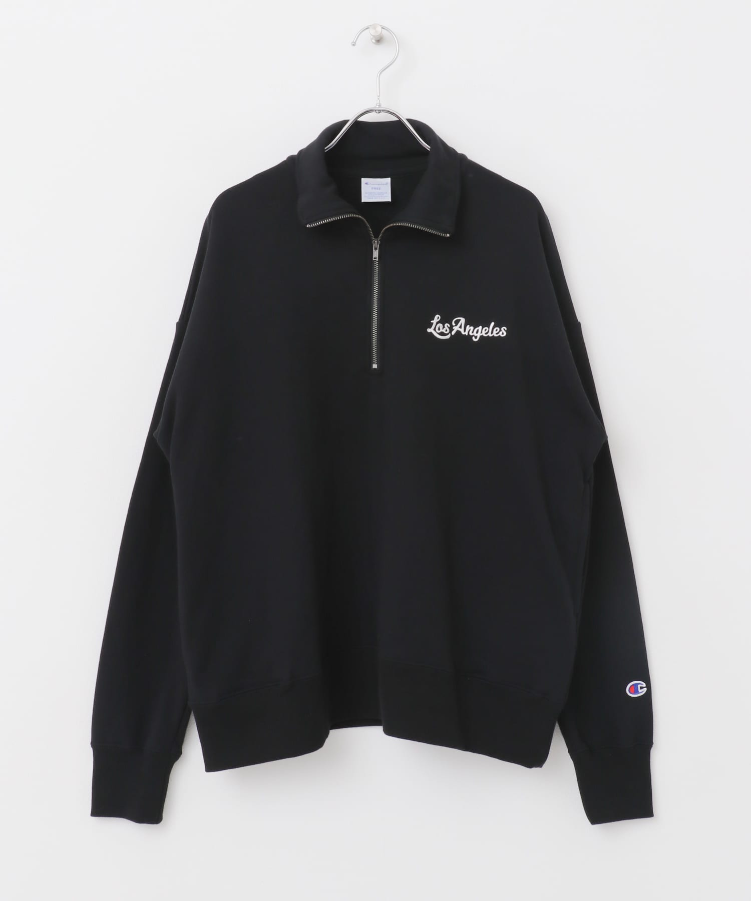 『別注』Champion×Sonny Label　ハーフジップ裏毛スウェット ブラック FREE