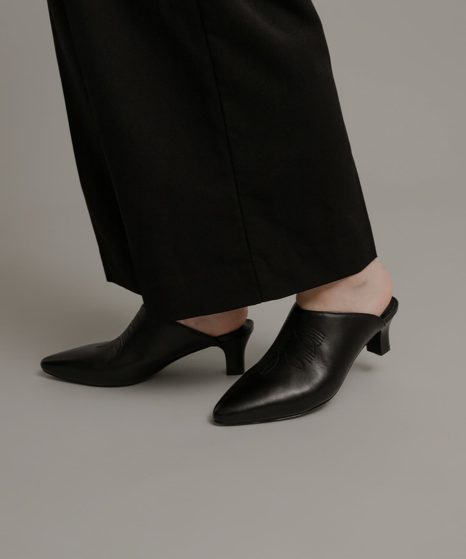 ミュールシューズ REMME ウエスタンミュール 37 NEGRO シューズ URBAN