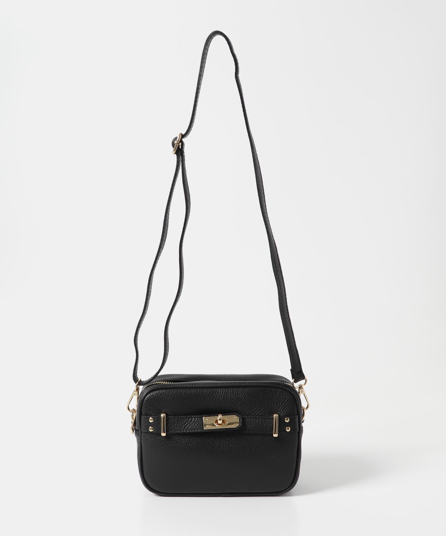 AULENTTI　ミニスクエアショルダーバッグ BLACK one