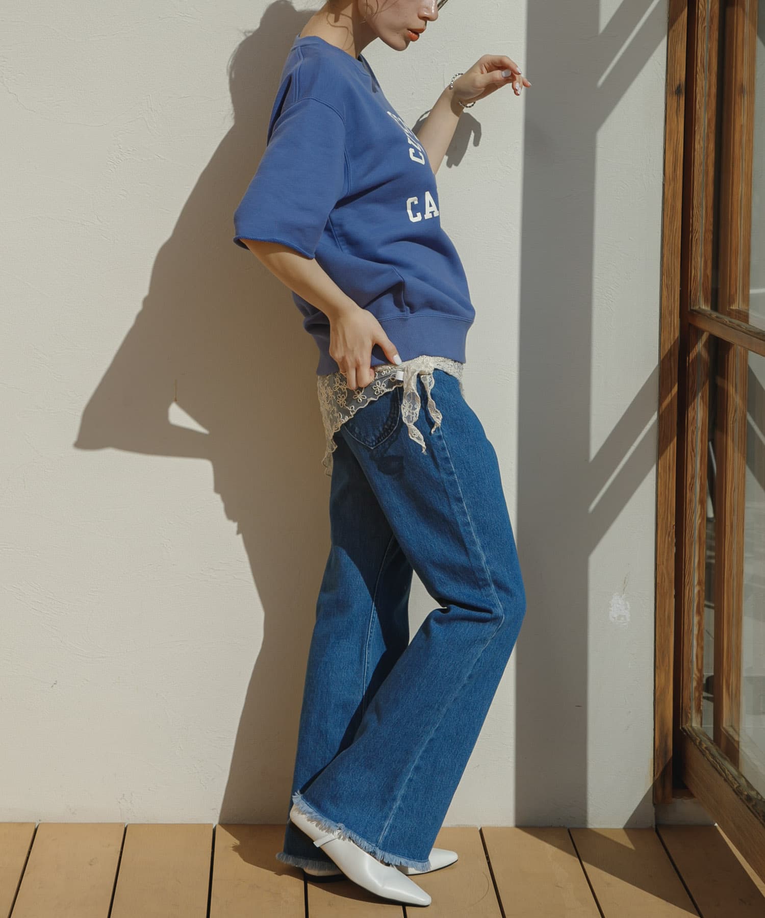 REMME　ストラップフラットシューズ WHITE 37